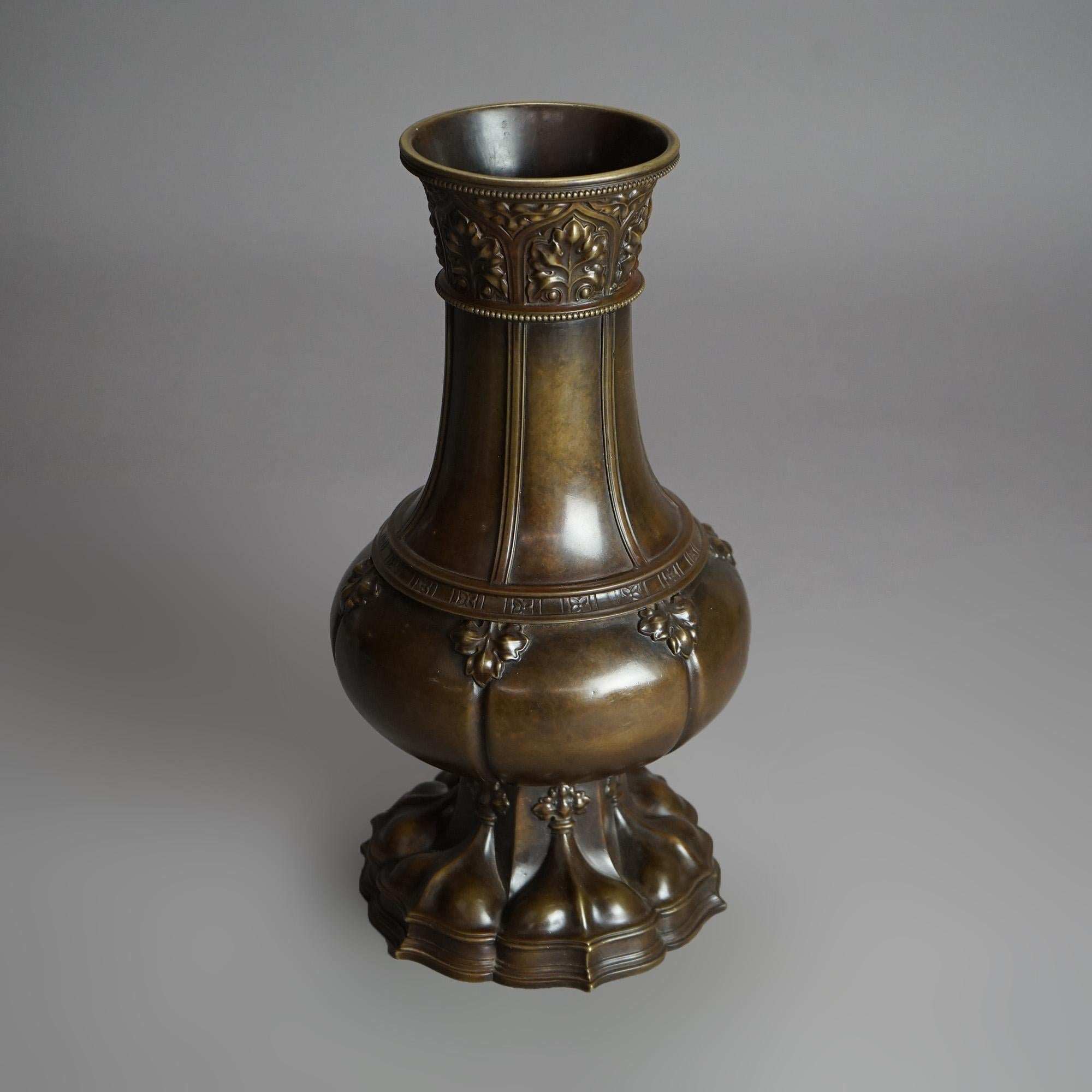 American Antique Chinese Form Bronze Vase Signed Gorham Circa 1900