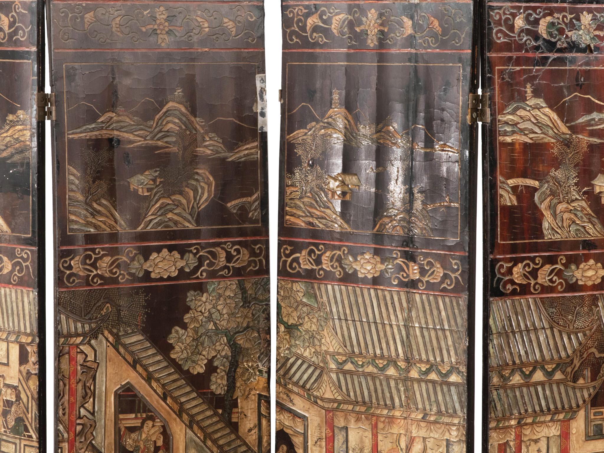 antique chinese coromandel screens
