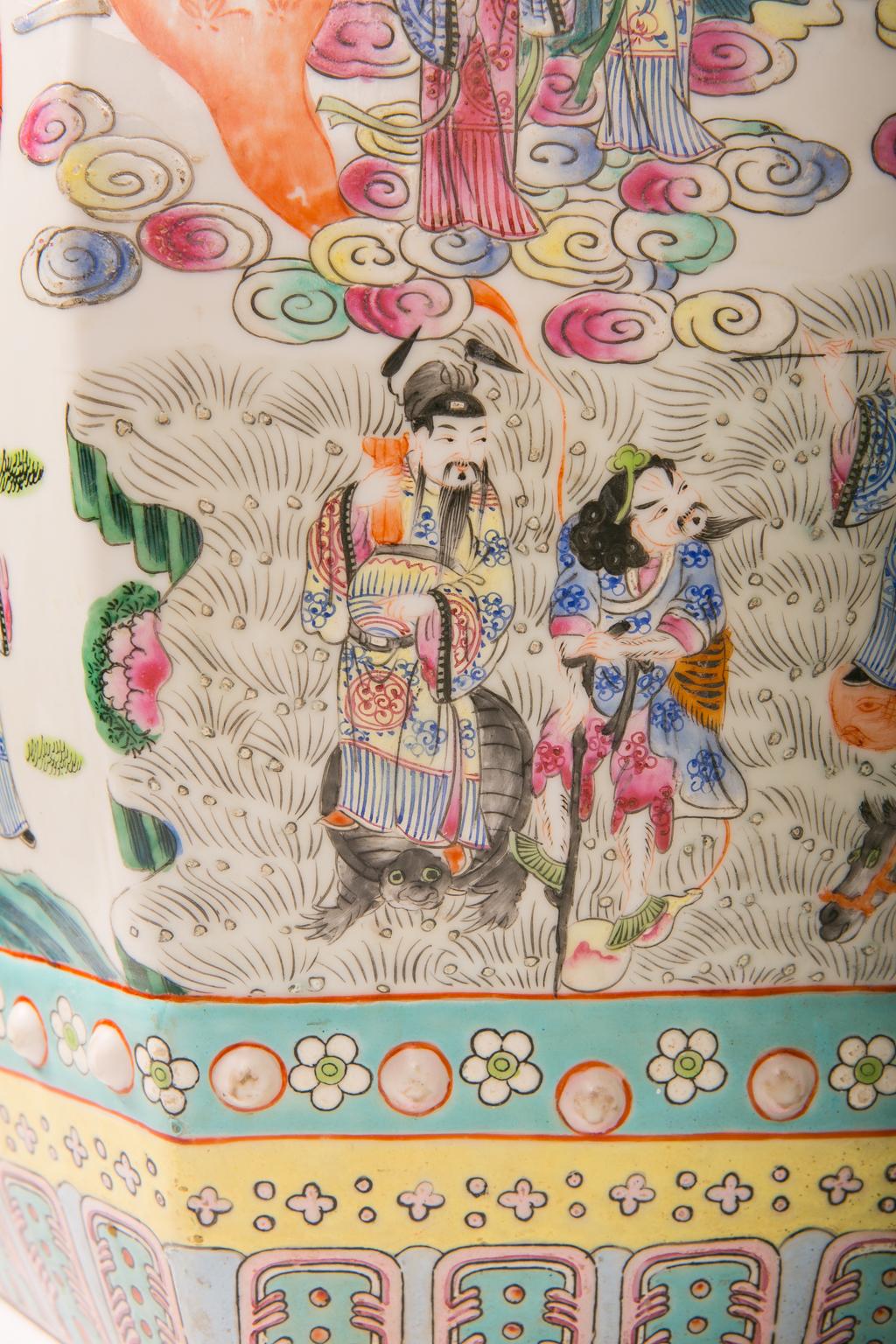 Antique Chinese Garden Seats Painted with Figures of Immortals 3