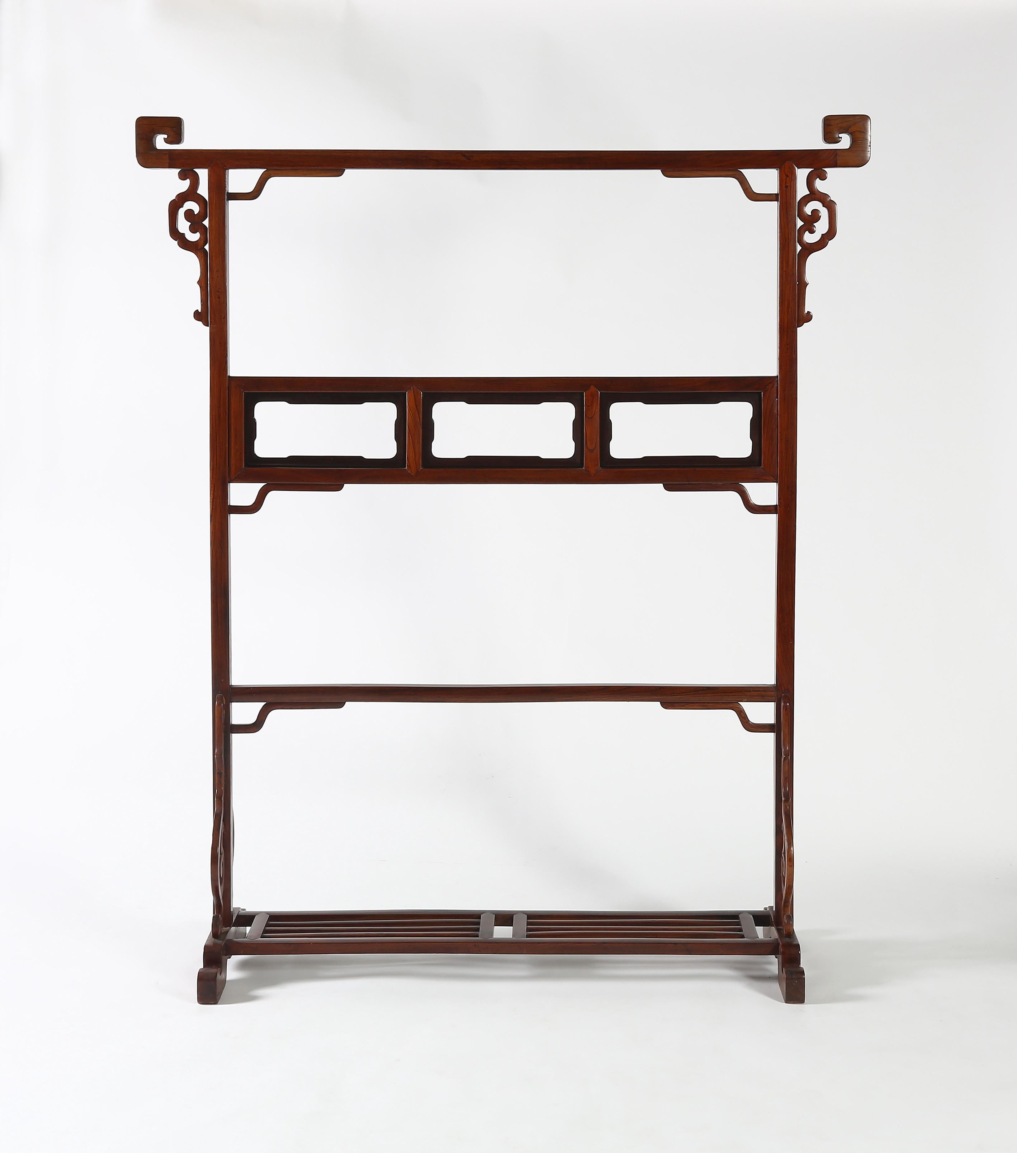 Hand-Crafted Antique Chinese garment rack textile hangers For Sale