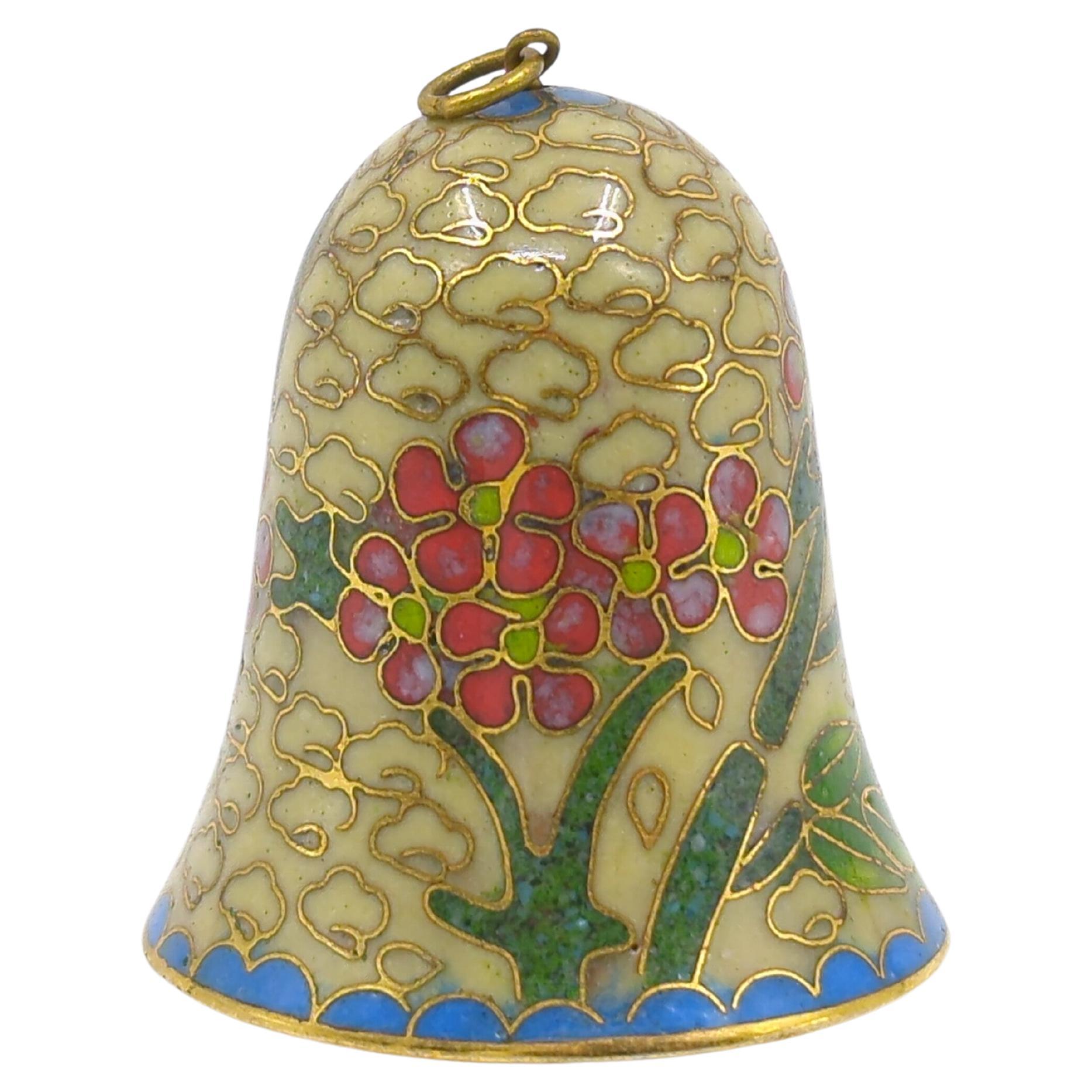 Antiker chinesischer vergoldeter Cloisonné-Glocken-Jade-Ständer aus Jade, 19/20c  im Angebot 2