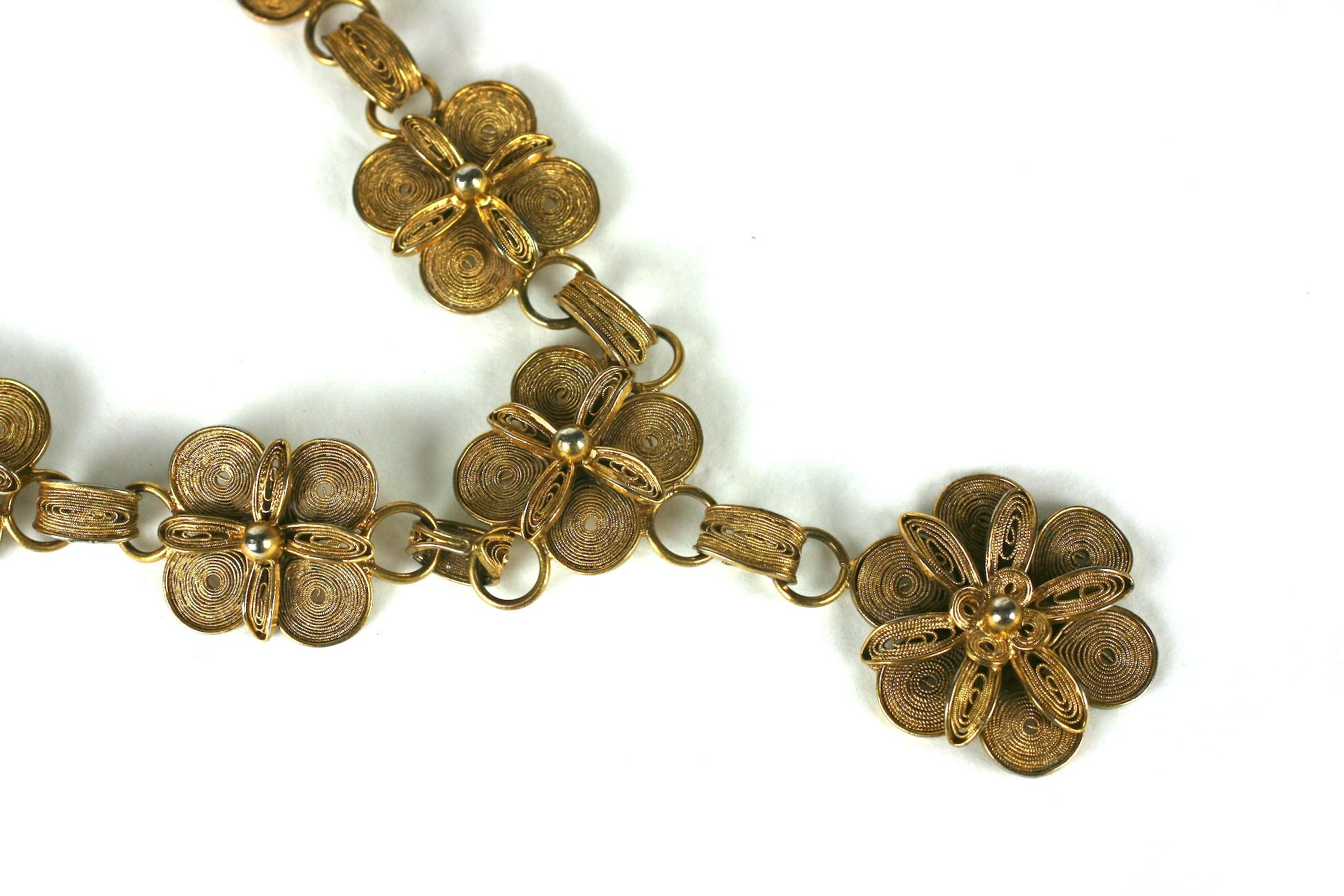 Antike chinesische vergoldete Filigran-Halskette   im Zustand „Gut“ im Angebot in New York, NY