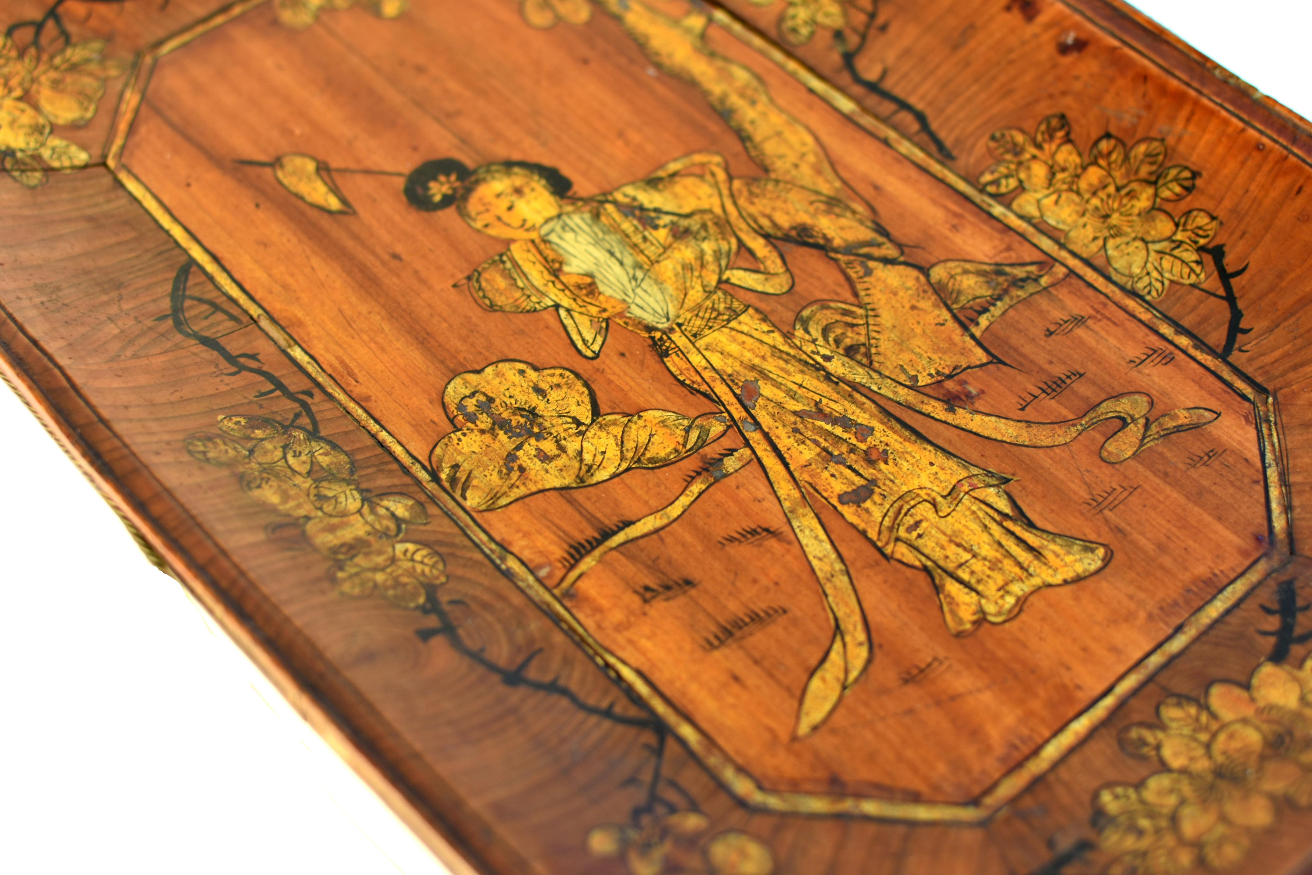 Antike chinesische vergoldet gemalt Obst Tablett Korb w Maker's Mark im Angebot 4