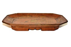 Antique Chinese Gilt Painted Fruit Tray Basket w Maker's Mark