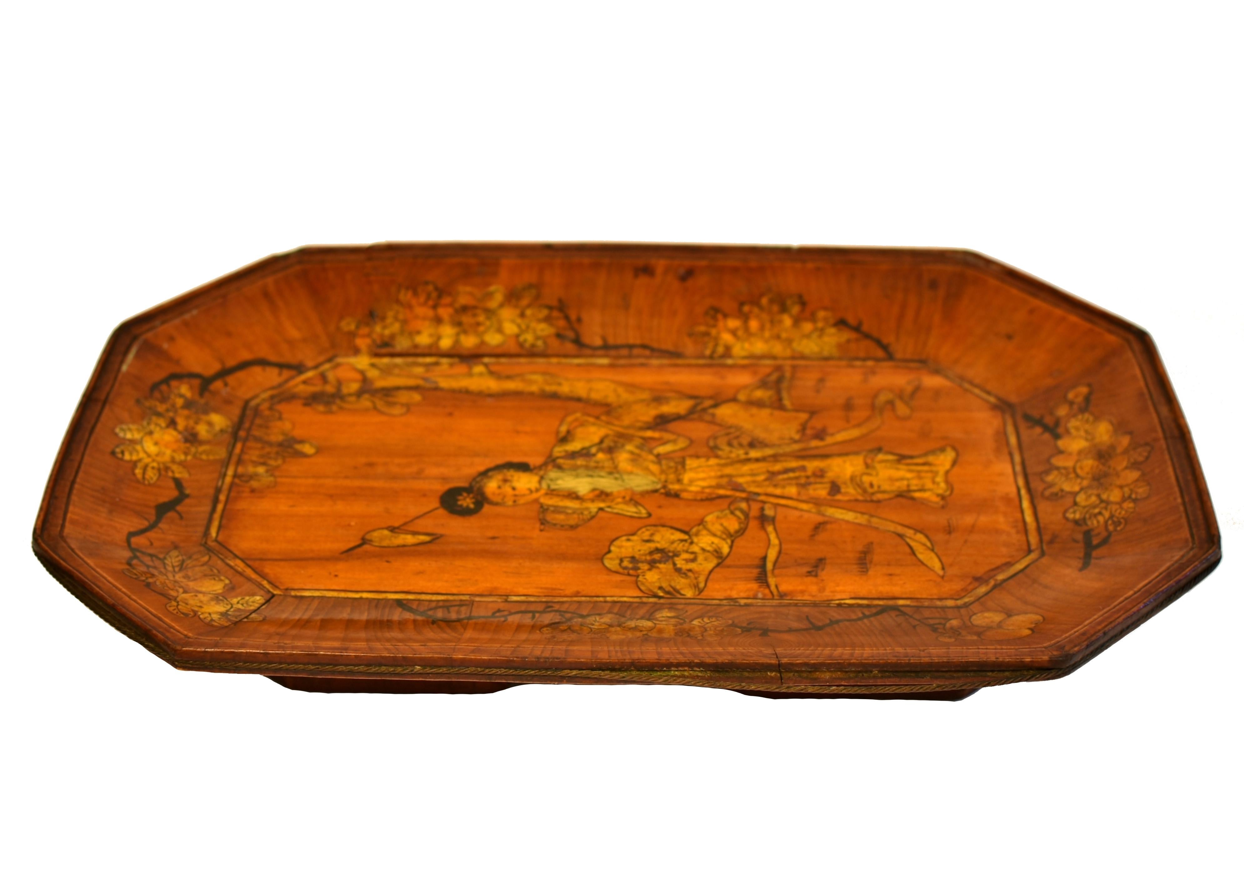Antike chinesische vergoldet gemalt Obst Tablett Korb w Maker's Mark (Chinesisch) im Angebot