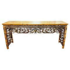 Antique Chinese Gilt Pine Altar Table