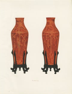 Antique Chinese Glass Vases Imitating Jasper Agate, Kien-lung Pair, 1911