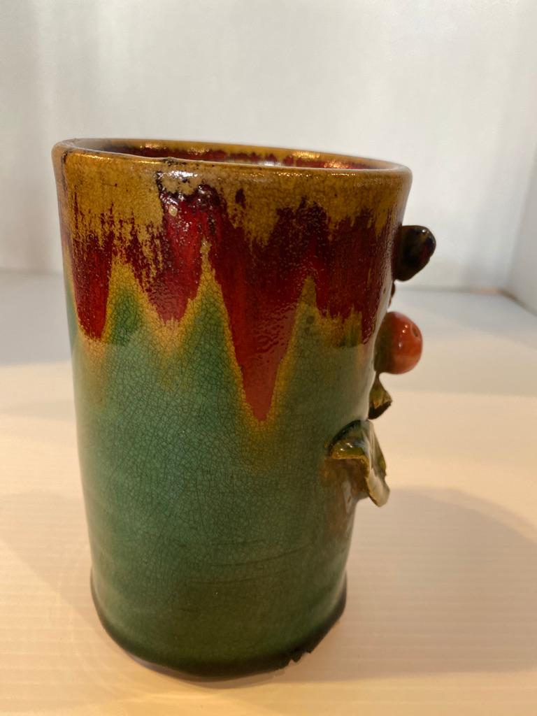 Fatto a mano Antico vaso cinese smaltato a pennello in vendita