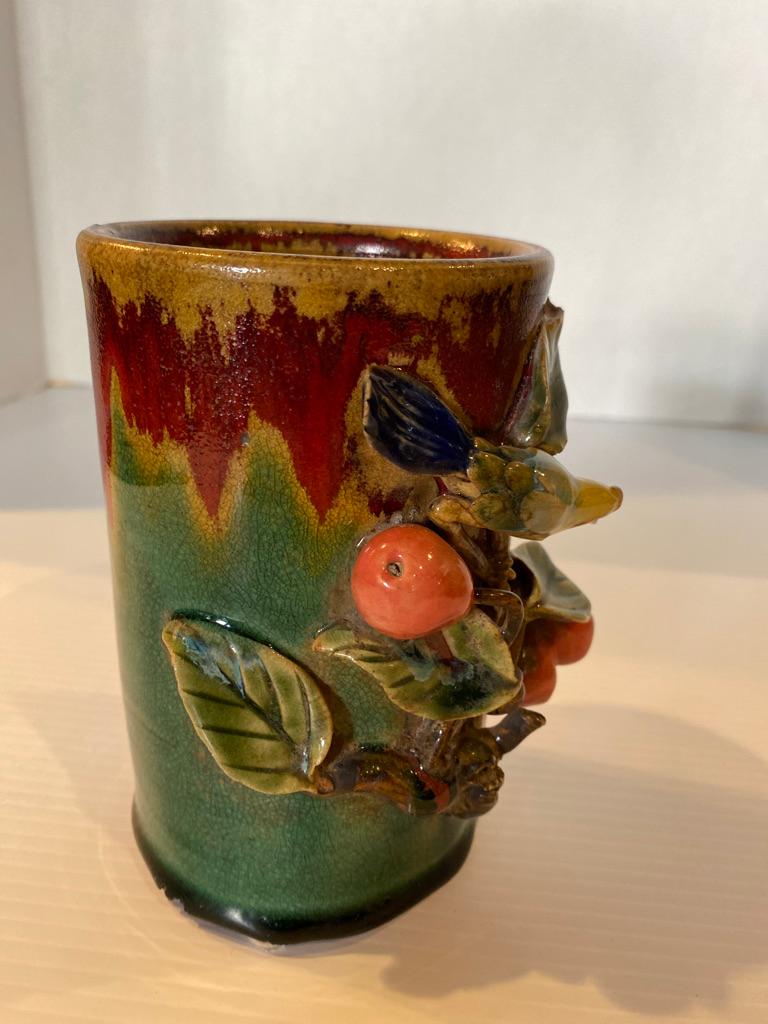 Antico vaso cinese smaltato a pennello In condizioni buone in vendita a Sarasota, FL