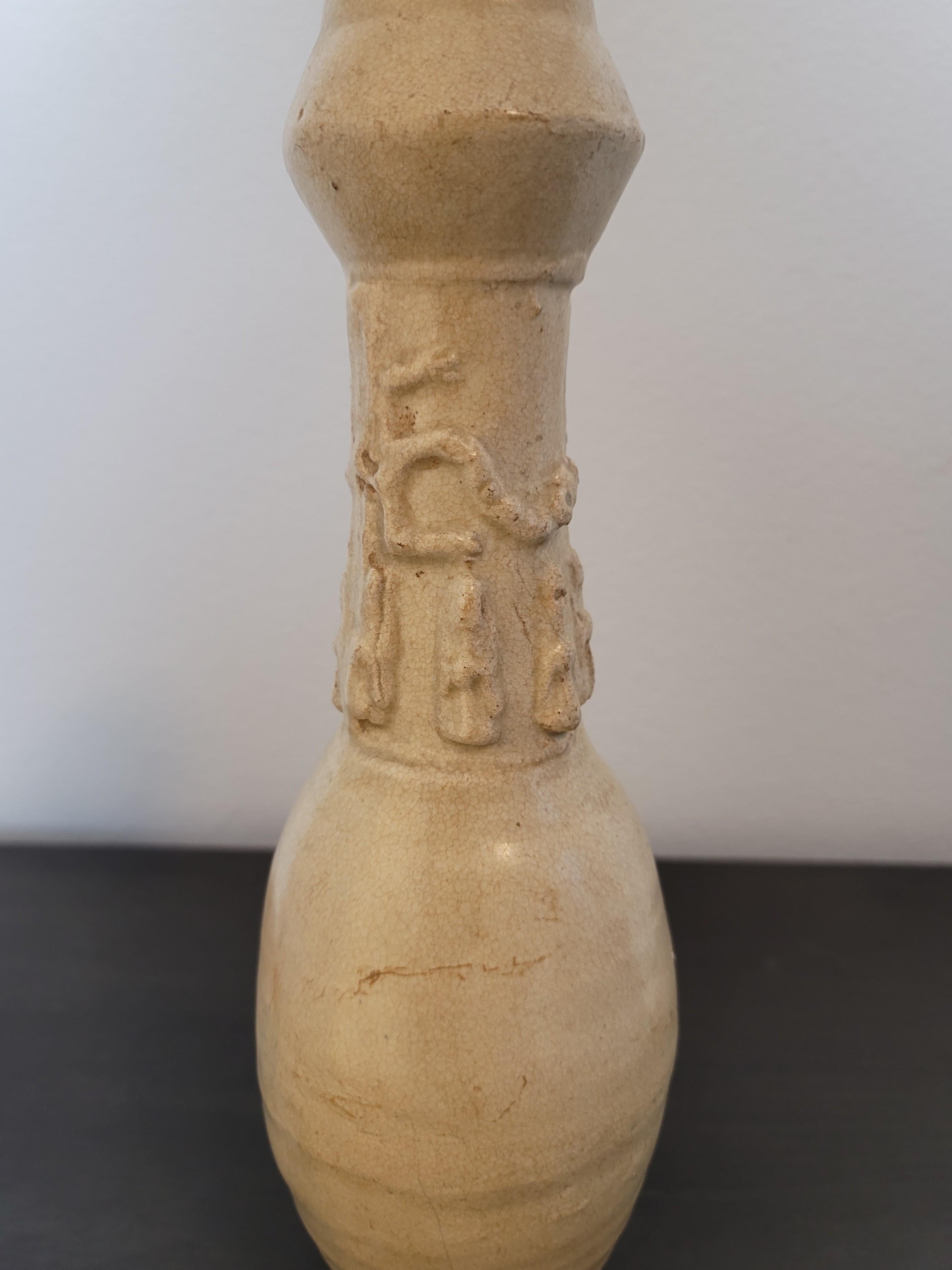 Antike chinesische glasierte Keramik Song Dynasty Stil Funerary Urn  (Glasiert) im Angebot