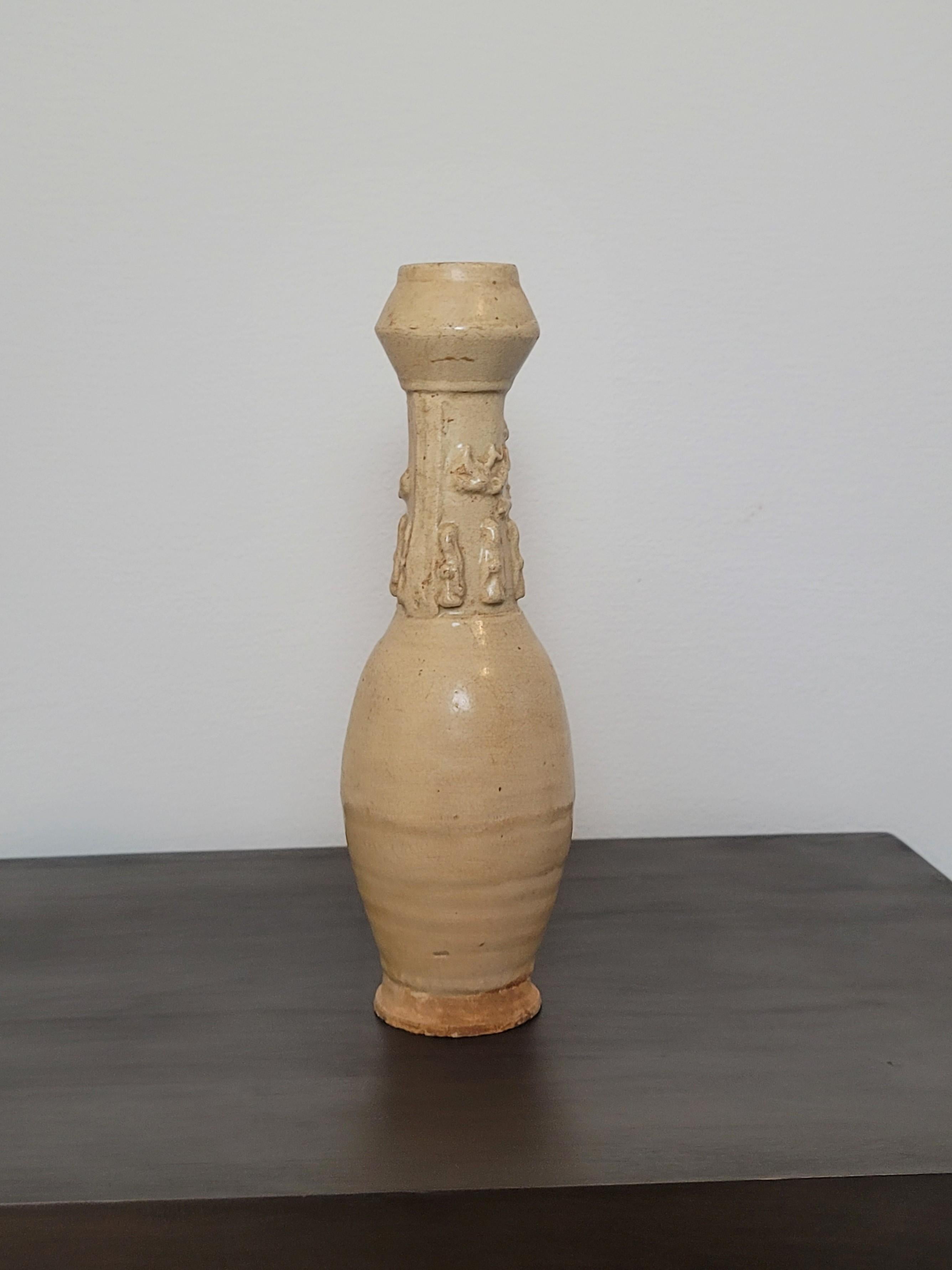 Antike chinesische glasierte Keramik Song Dynasty Stil Funerary Urn  im Angebot 2
