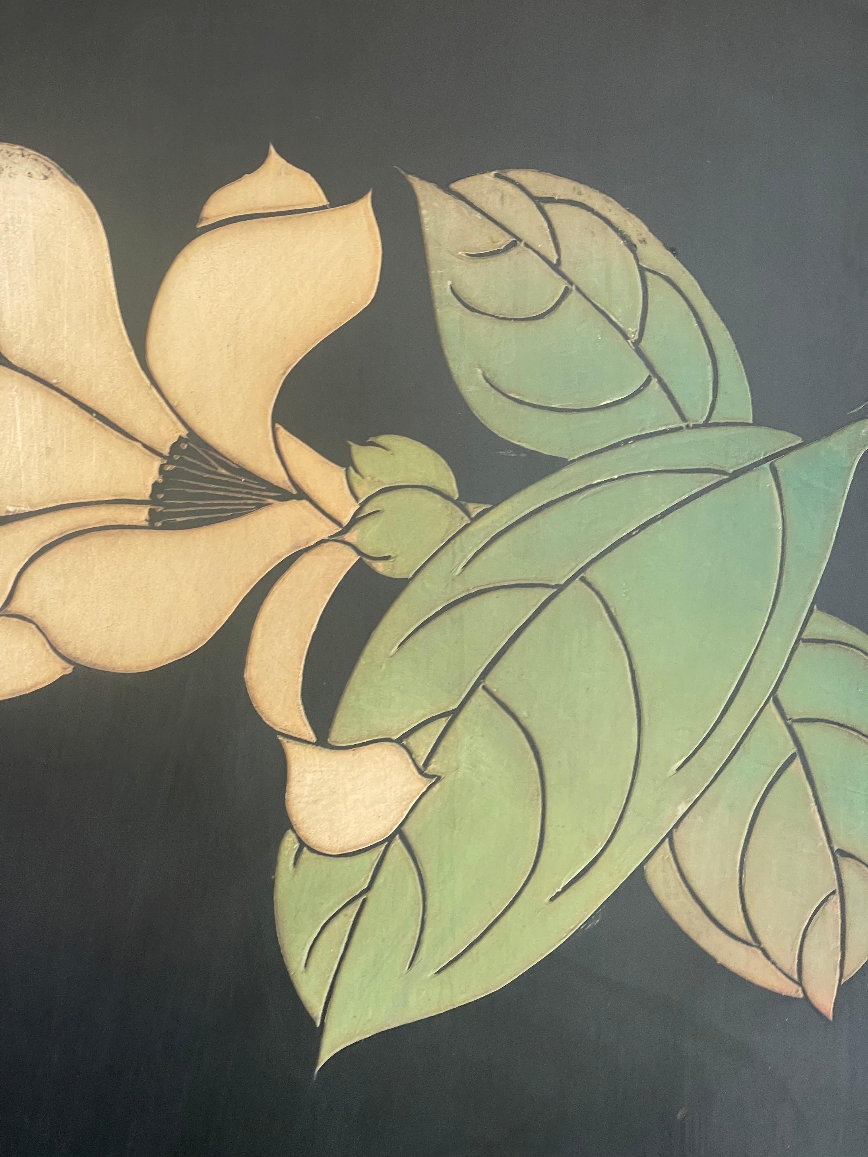 Antico paravento cinese in oro con fenice per la prosperità in vendita 5