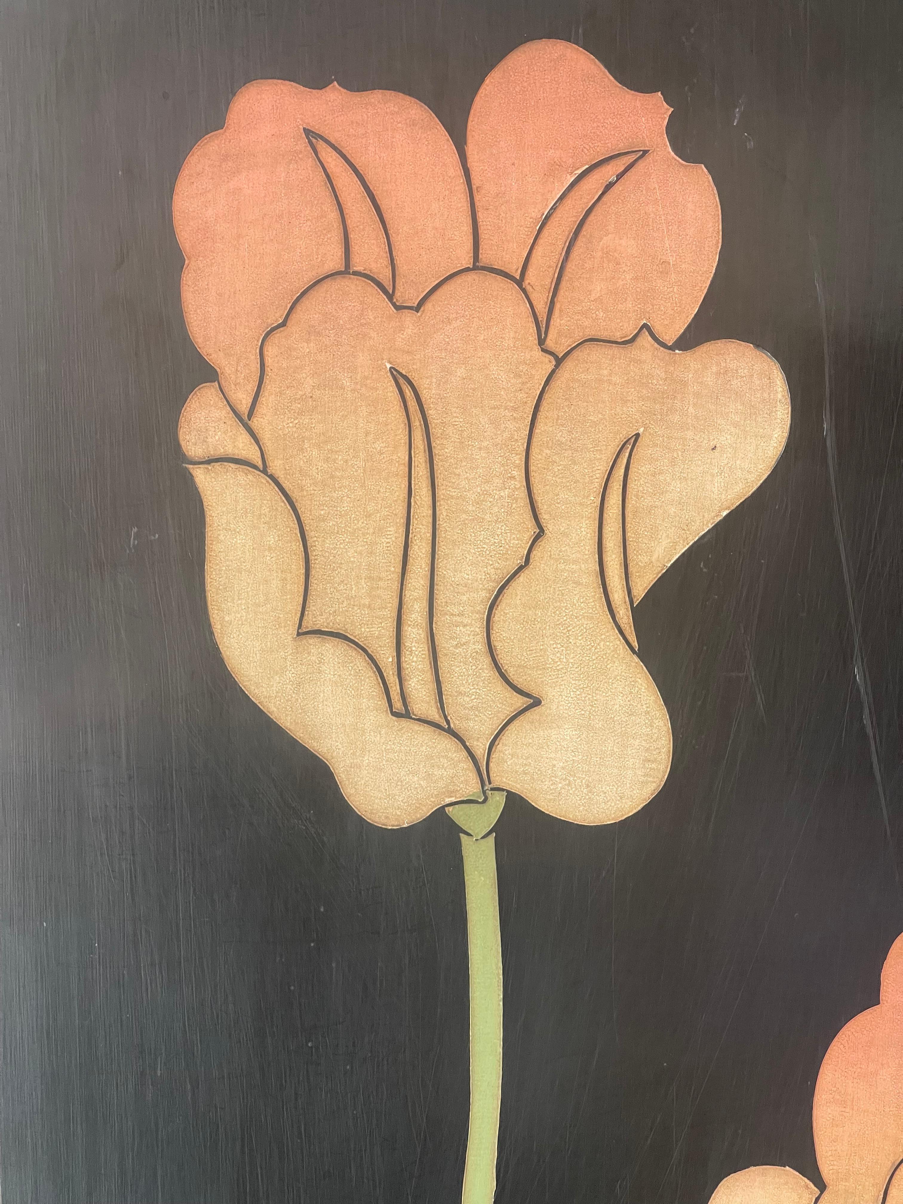 Antico paravento cinese in oro con fenice per la prosperità in vendita 6