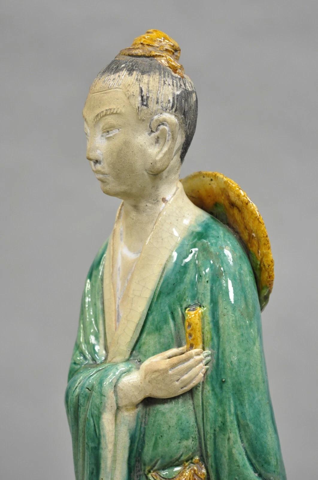 20ième siècle Antique Chinese Green Sancai Glazed Pottery 21