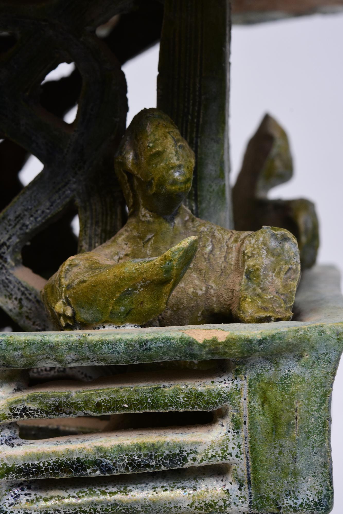 Tour de montre antique en poterie émaillée verte de la dynastie chinoise des Han avec Oxford TL Test en vente 6