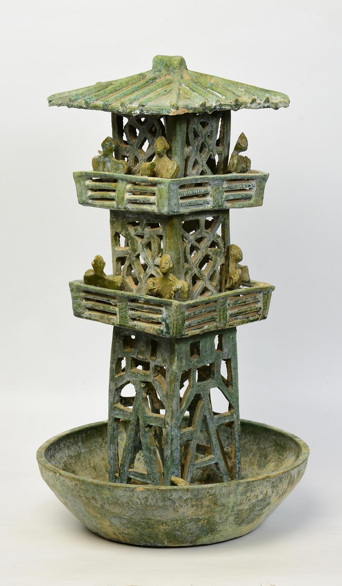 Tour de montre antique en poterie émaillée verte de la dynastie chinoise des Han avec Oxford TL Test en vente 10