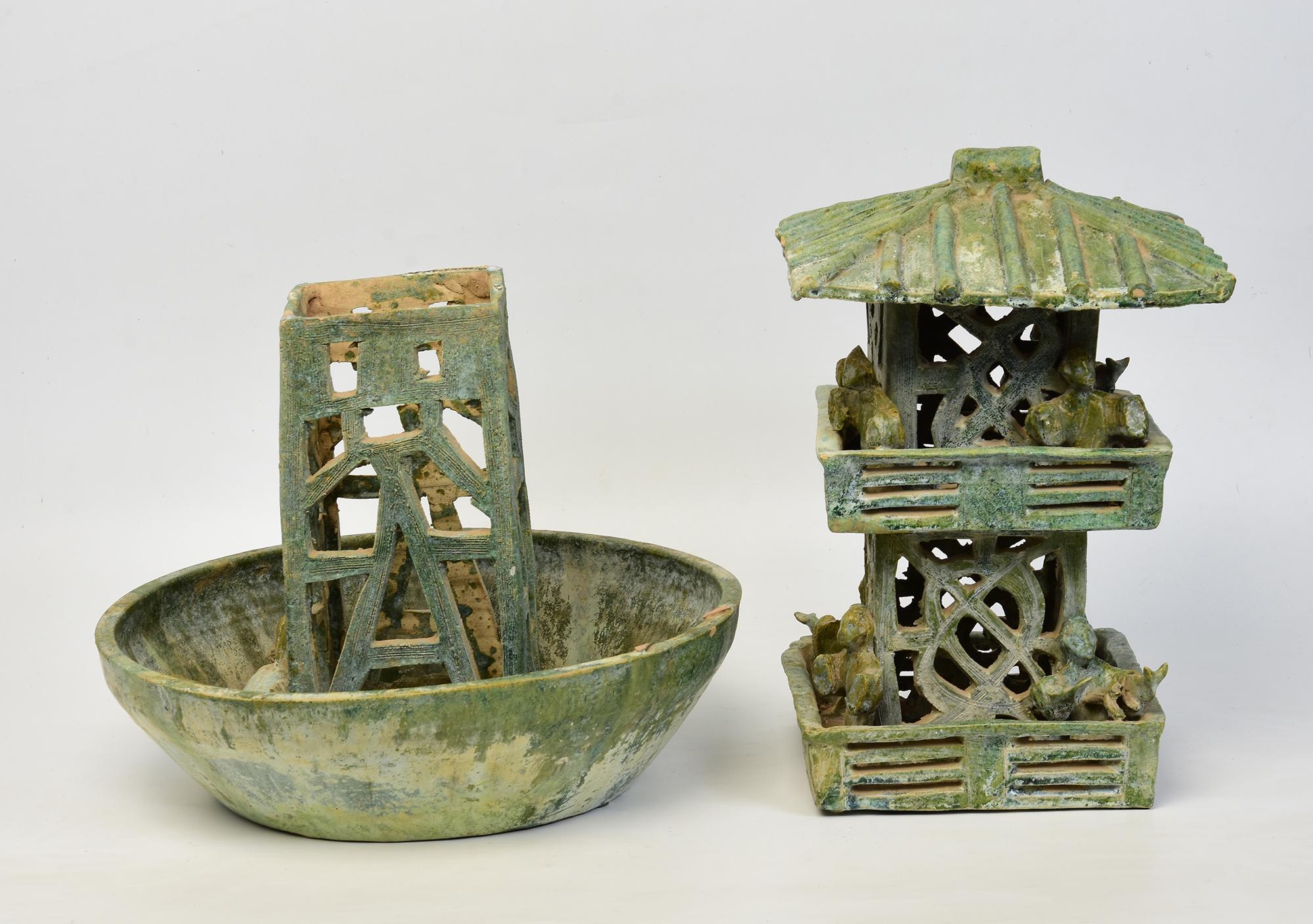 Tour de montre antique en poterie émaillée verte de la dynastie chinoise des Han avec Oxford TL Test en vente 12