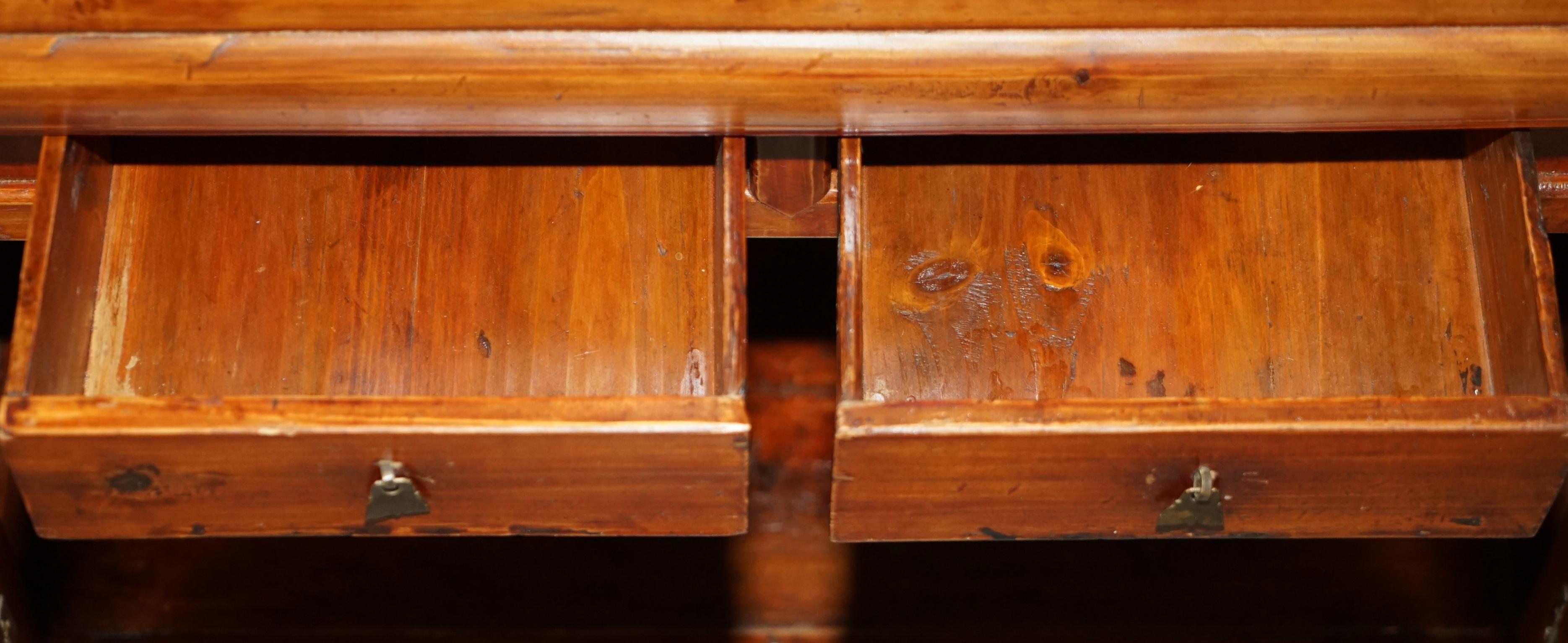 Antique Chinese Hand Carved circa 1880 Compound Cabinet Cupboard Campaign Handle For Sale 12