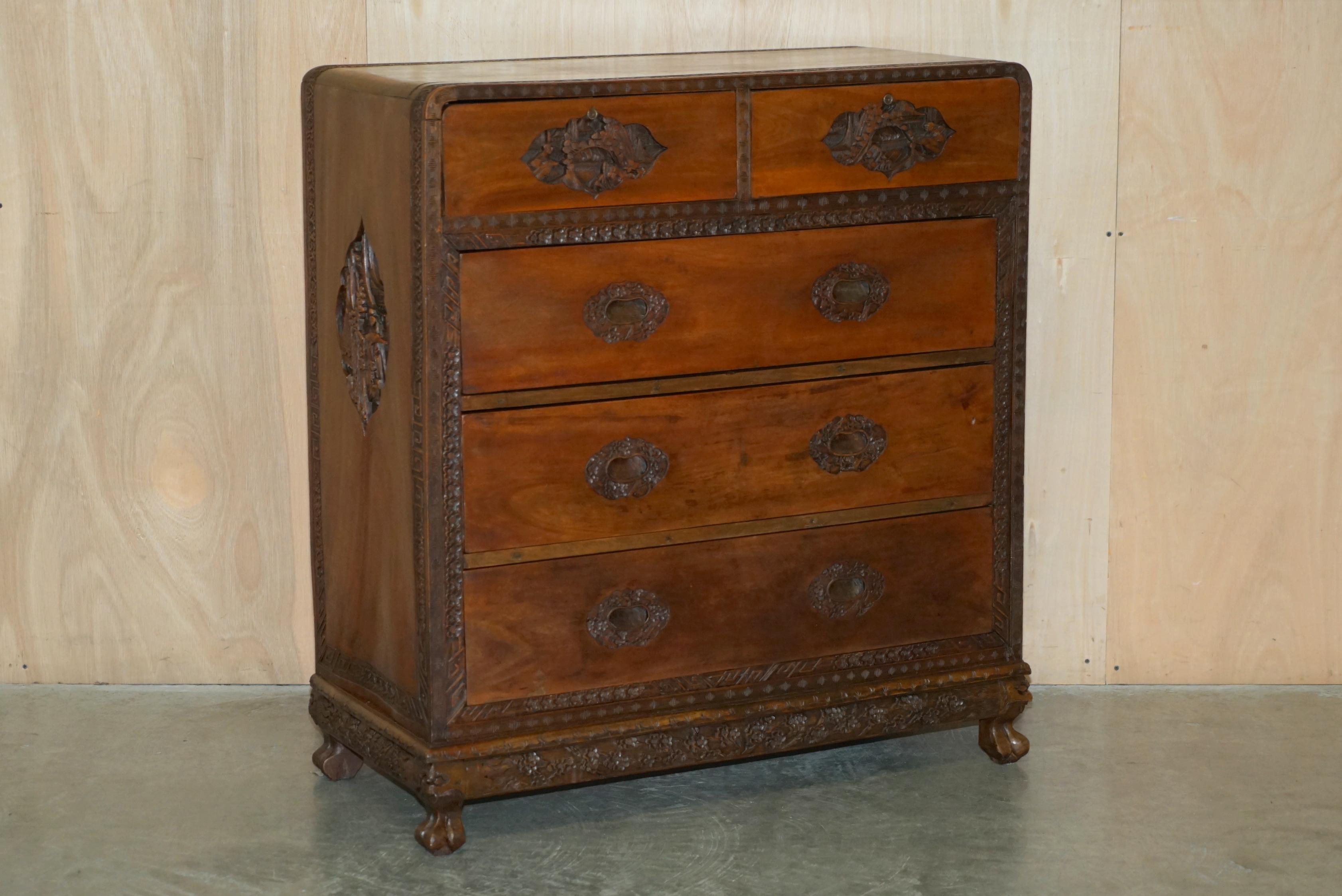Royal House Antiques

Royal House Antiques is delighted to offer for sale these absolutely stunning, ornately hand carved Chinese export circa 1890 chest of drawers in Camphor wood 

Please note the delivery fee listed is just a guide, it covers