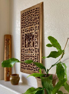 Antique Chinese Carved Window Panel