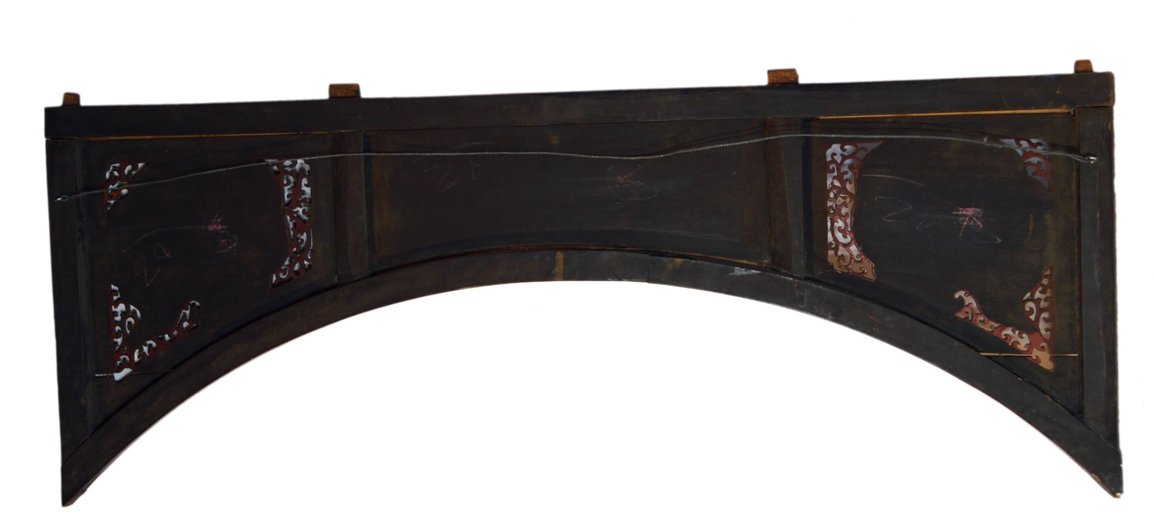 Antikes, chinesisches, handgeschnitztes Holzschild im Zustand „Hervorragend“ im Angebot in Yonkers, NY