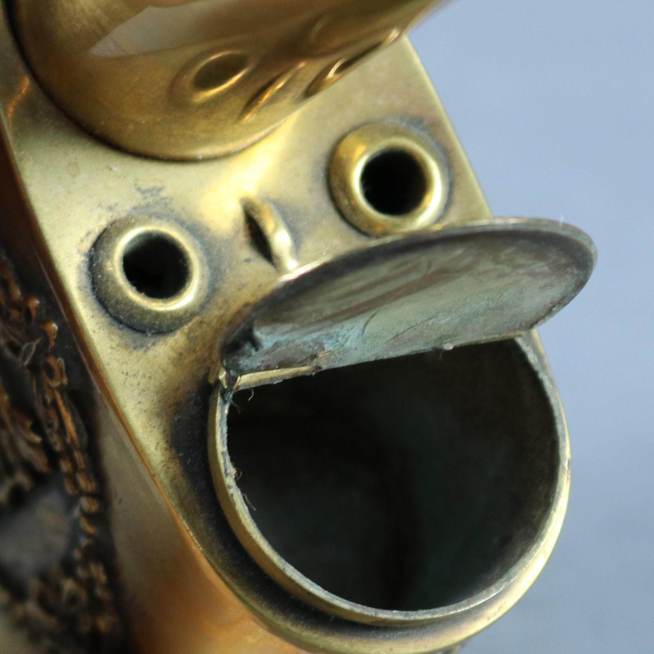 Antike chinesische Handcrafted Messing Drache dekoriert Opiumpfeife, um 1910 (20. Jahrhundert)