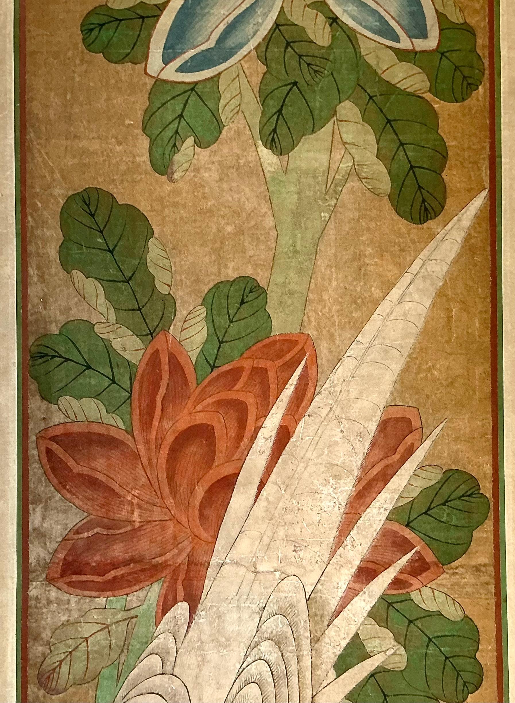 Paire de paravents anciens en panneaux peints à la main en Chine en vente 3