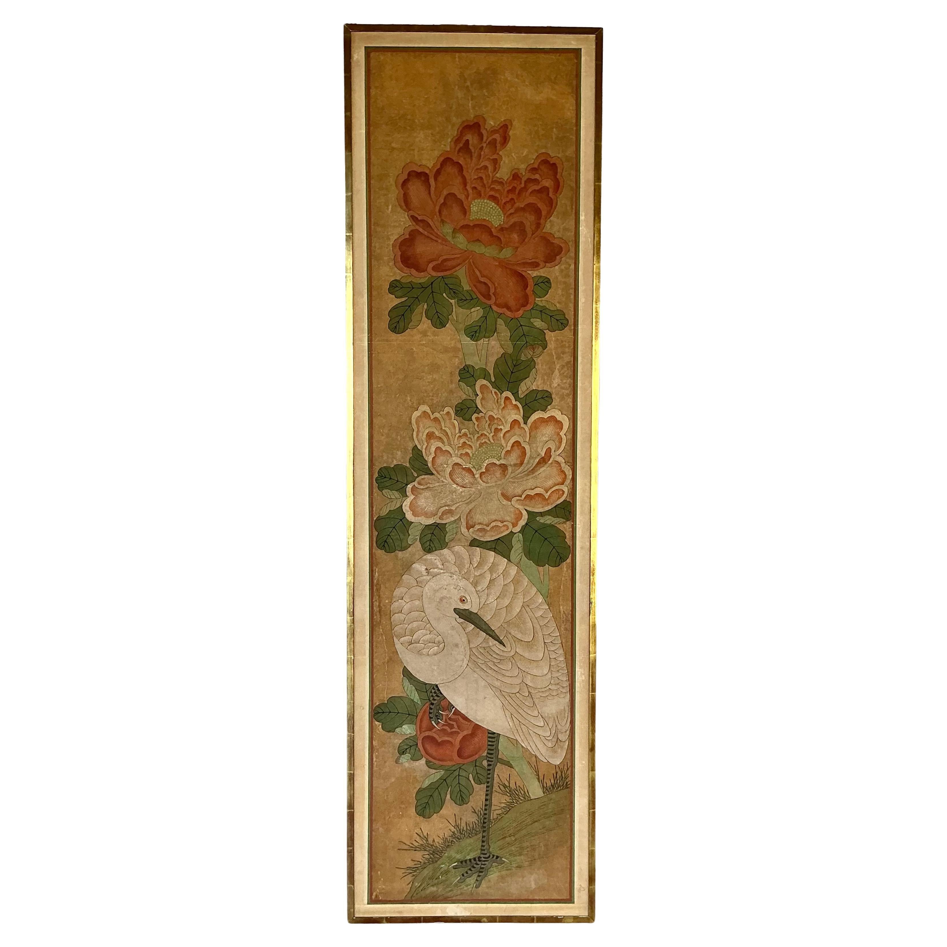 Exportation chinoise Paire de paravents anciens en panneaux peints à la main en Chine en vente