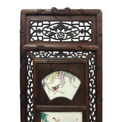 Antique Chinese Hand Painted Porcelain Panels -Wall Hanging, set o 4