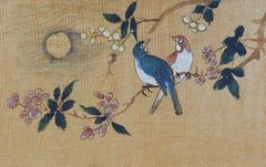 Antique Chinese Hand Painted Woodblock Postcards Birds - Set of 4