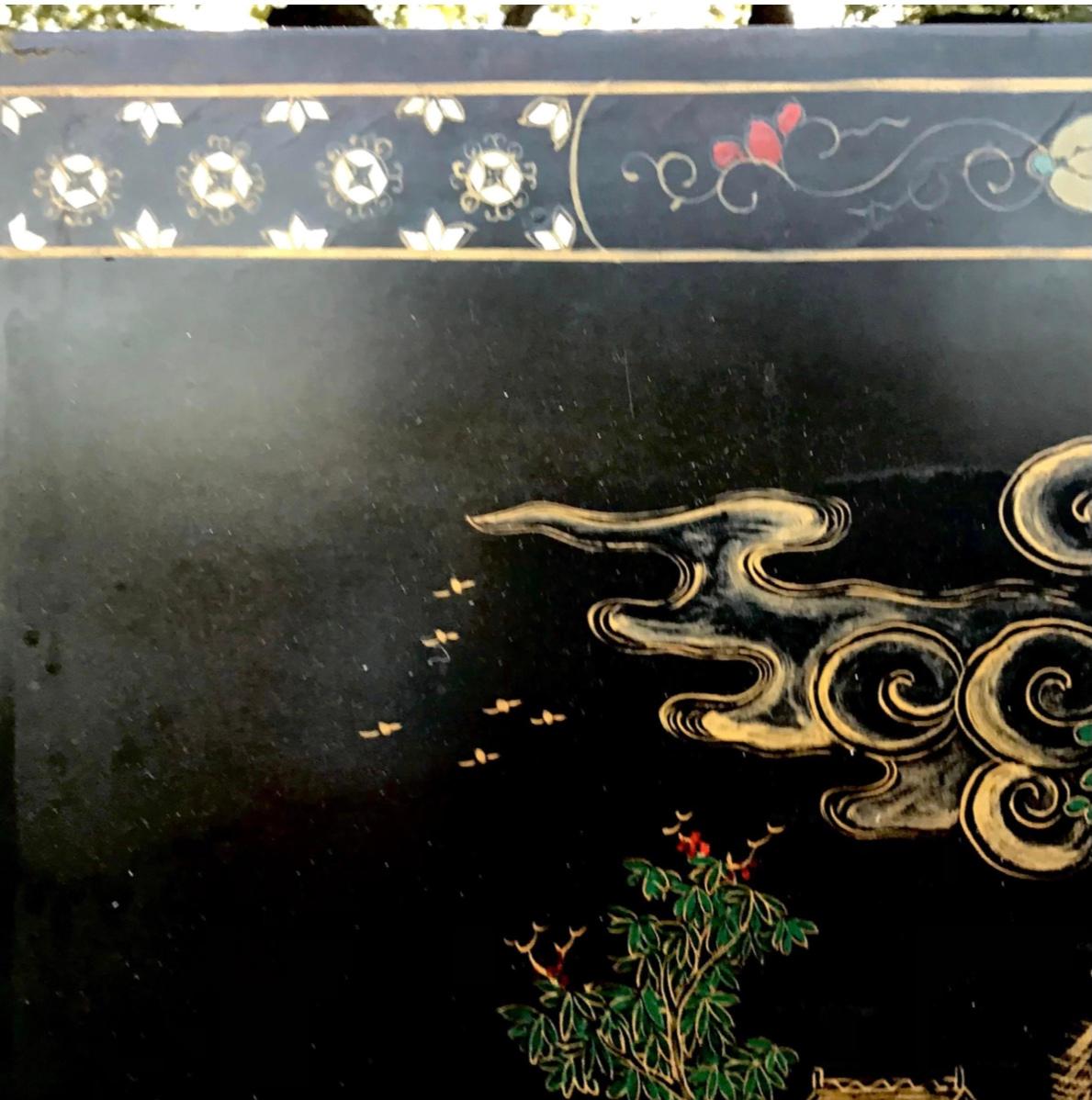 Antique Chinese Hardstone Coromandel Lacquer Screen 3