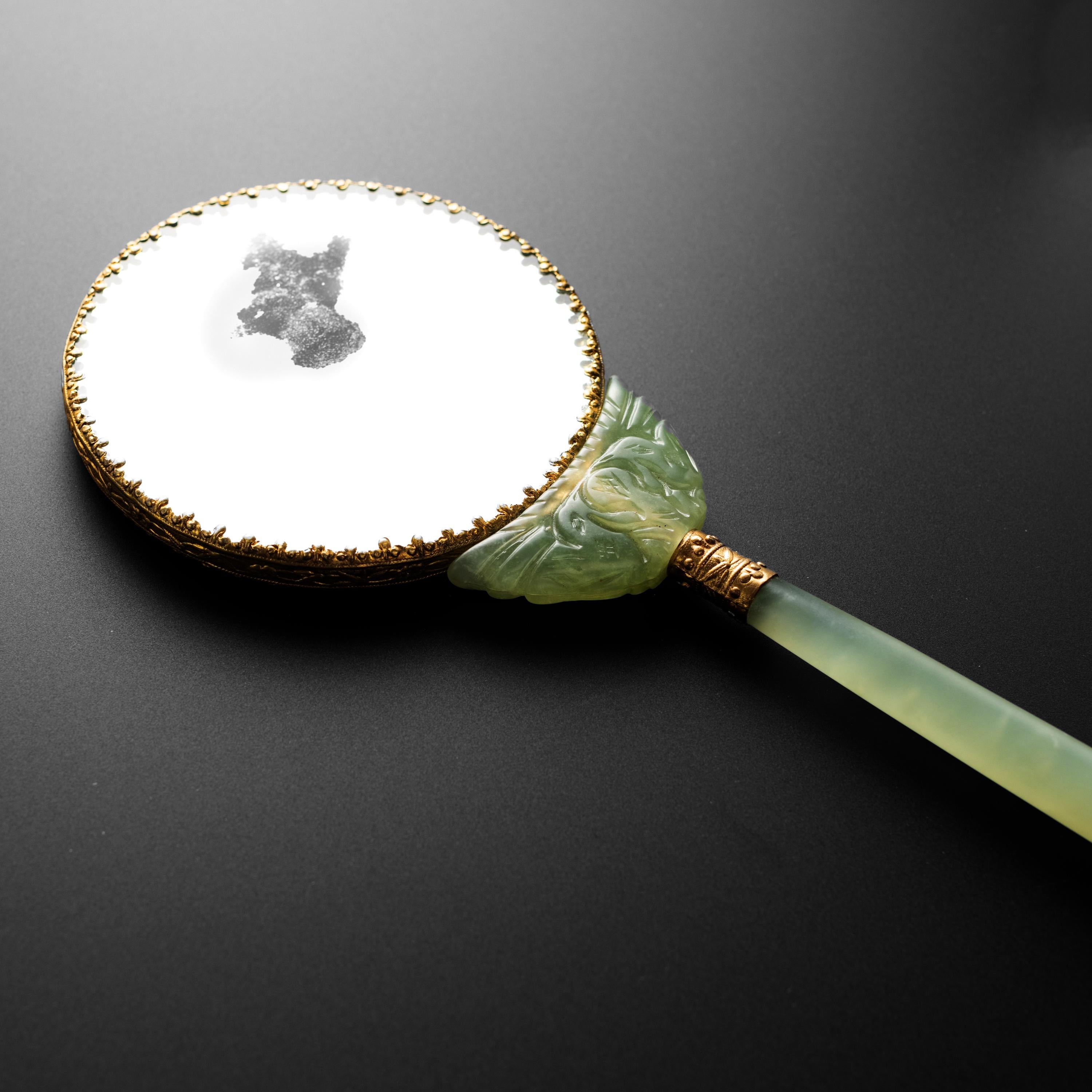 chinese jade hand mirror