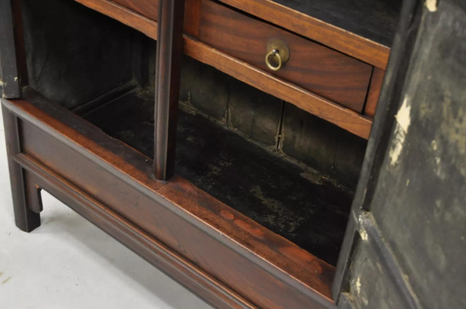 Antique Chinese Hardwood 2 Door Wardrobe Wedding Cabinet with Drawers For Sale 5