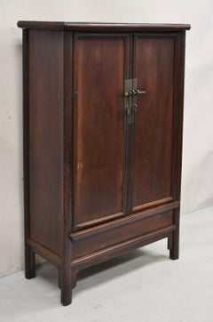 Antique Chinese Hardwood 2 Door Wardrobe Wedding Cabinet with Drawers