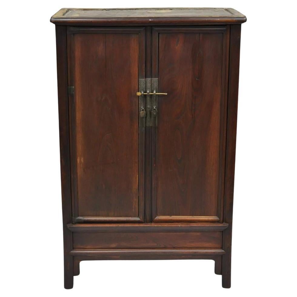 Antique Chinese Hardwood 2 Door Wardrobe Wedding Cabinet with Drawers