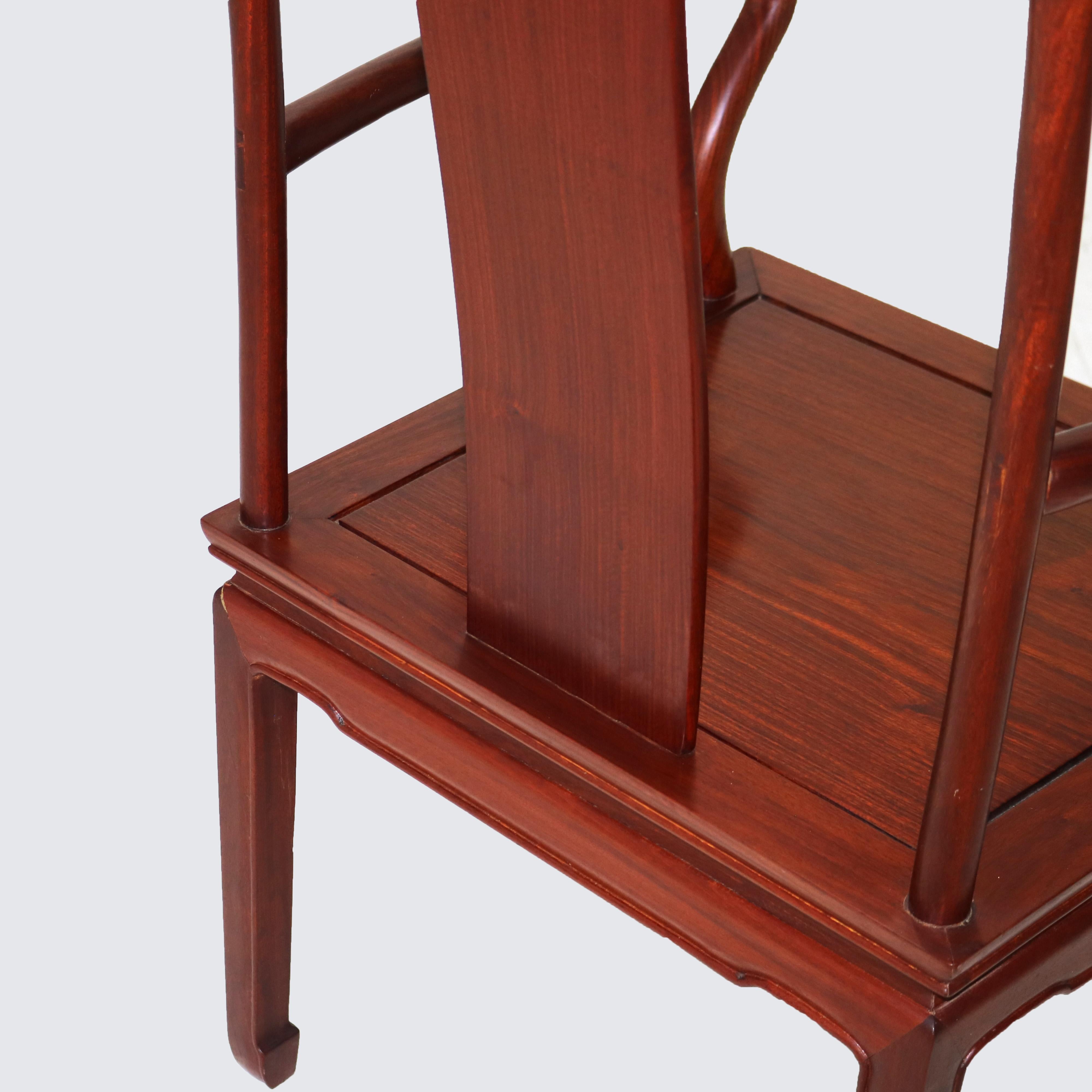 Antique Chinese Hardwood Armchair with Good Luck Symbol C1920 7