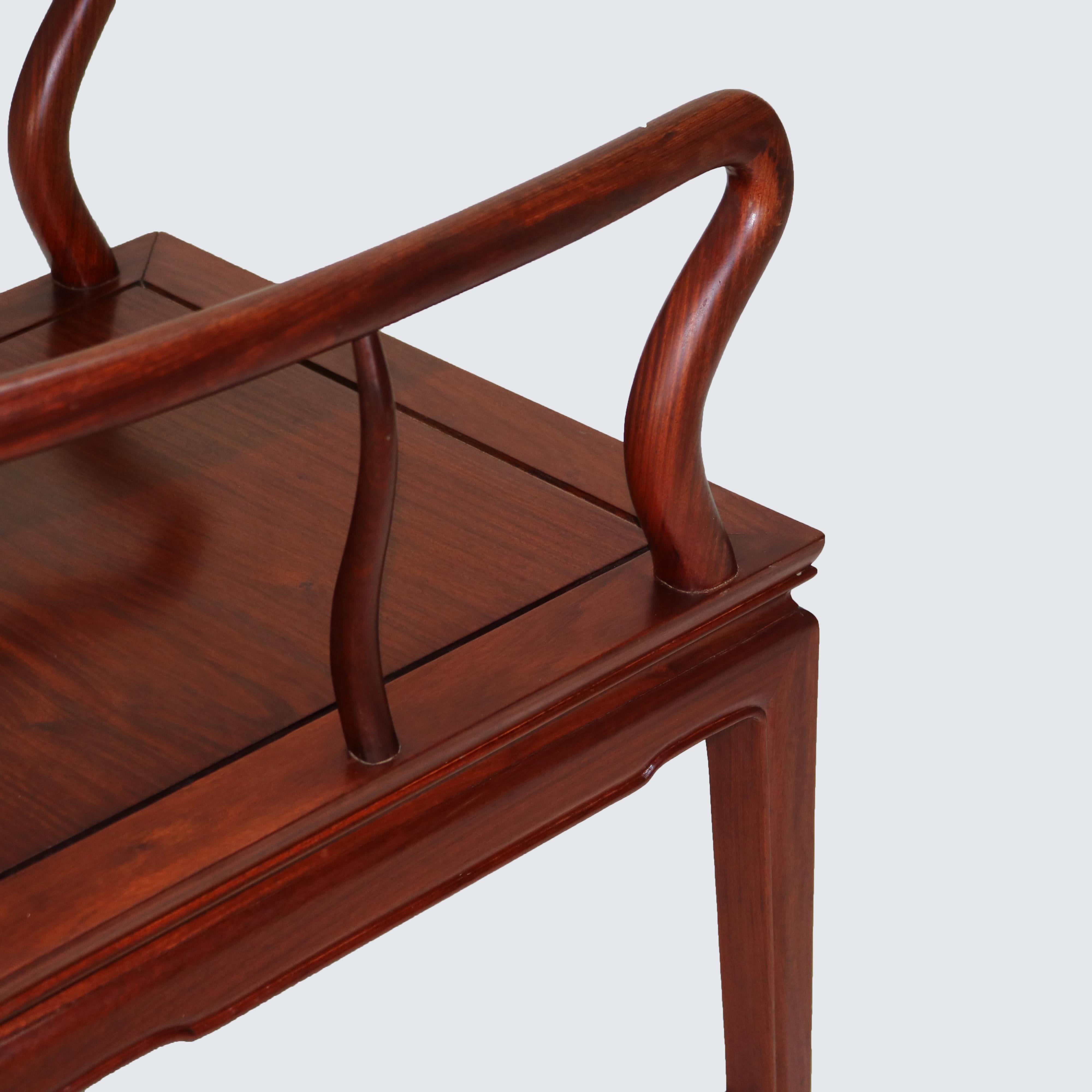 Antique Chinese Hardwood Armchair with Good Luck Symbol C1920 8
