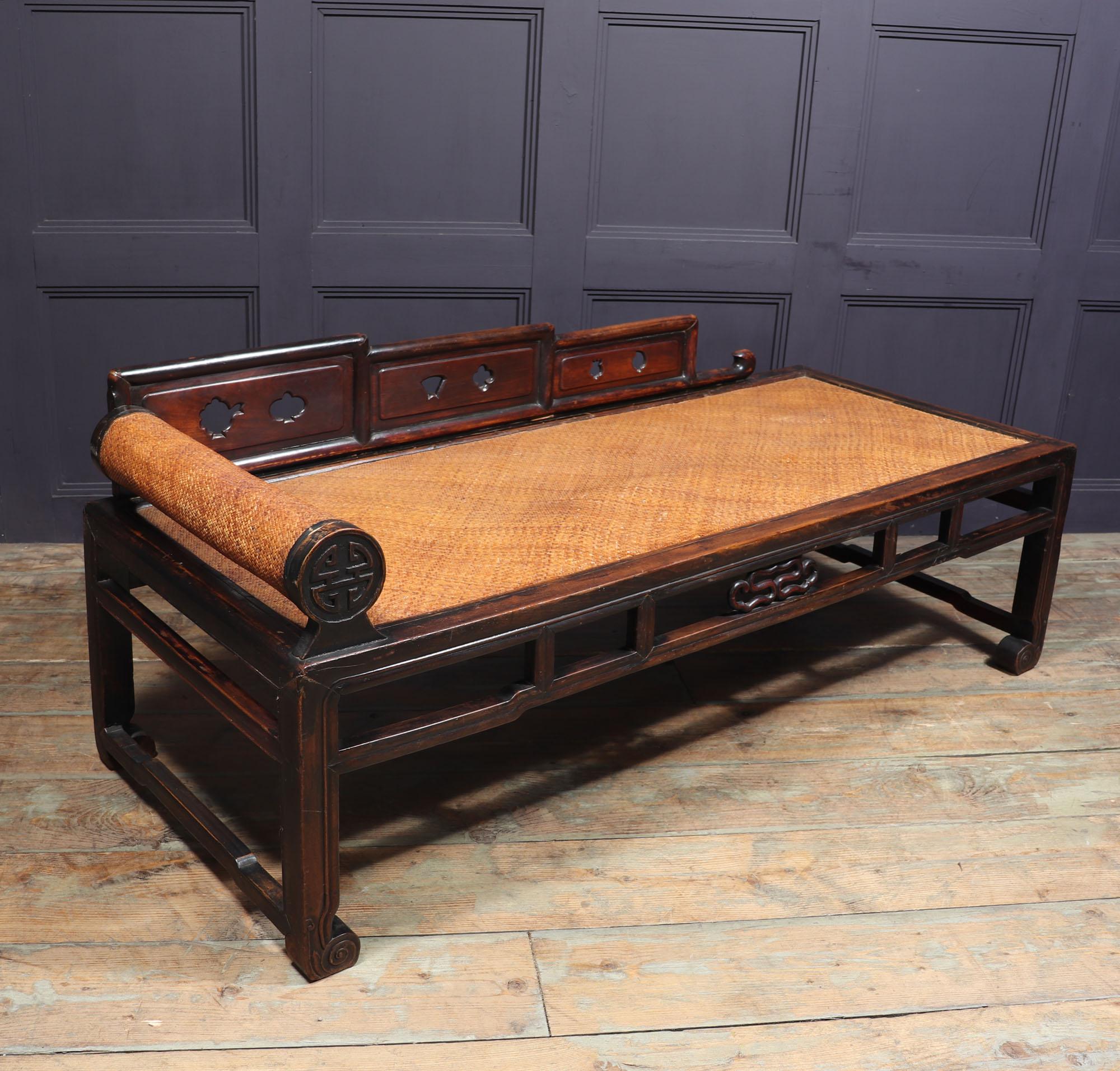Antique Chinese Hardwood Daybed, C1820 5