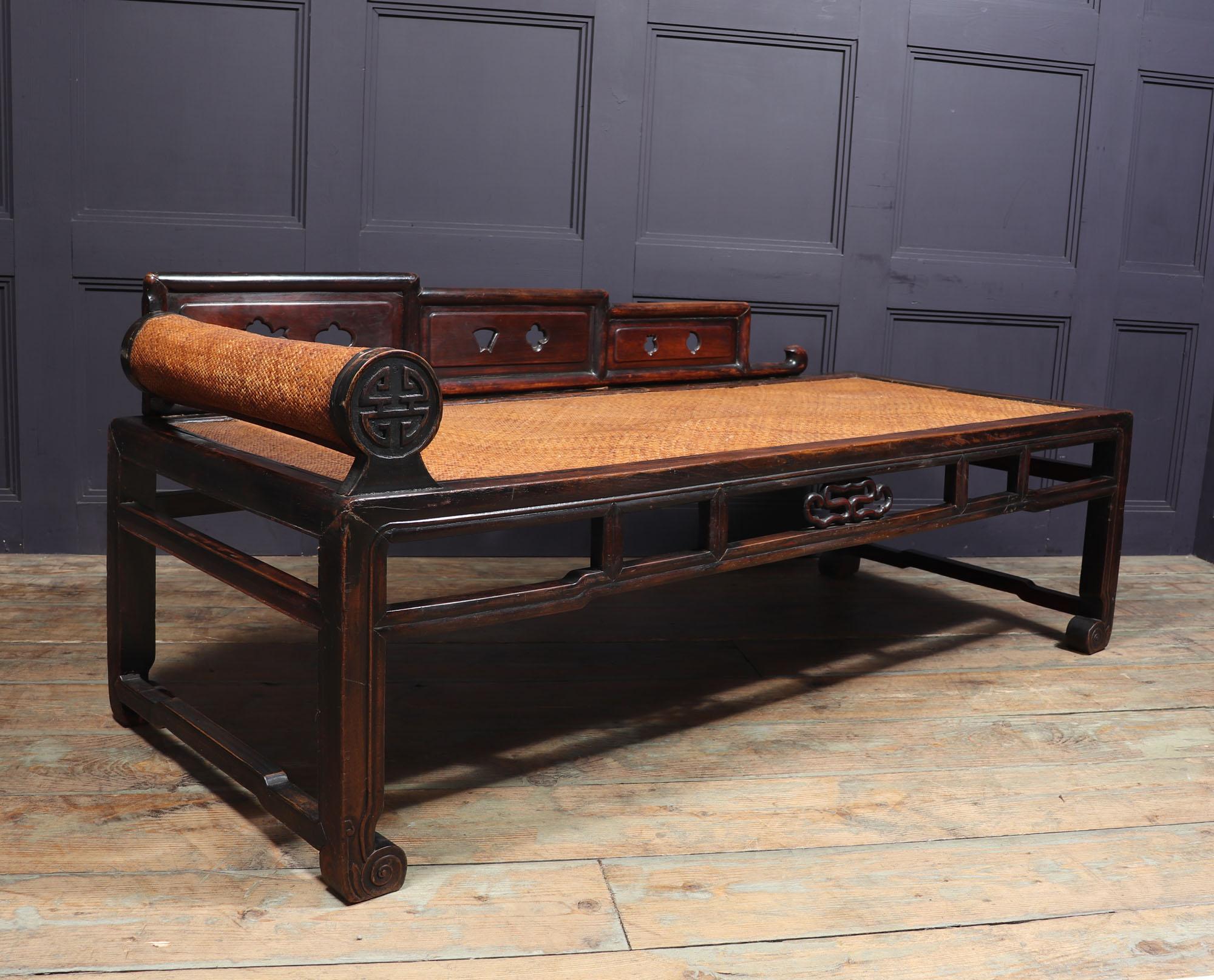 Antique Chinese Hardwood Daybed, C1820 6