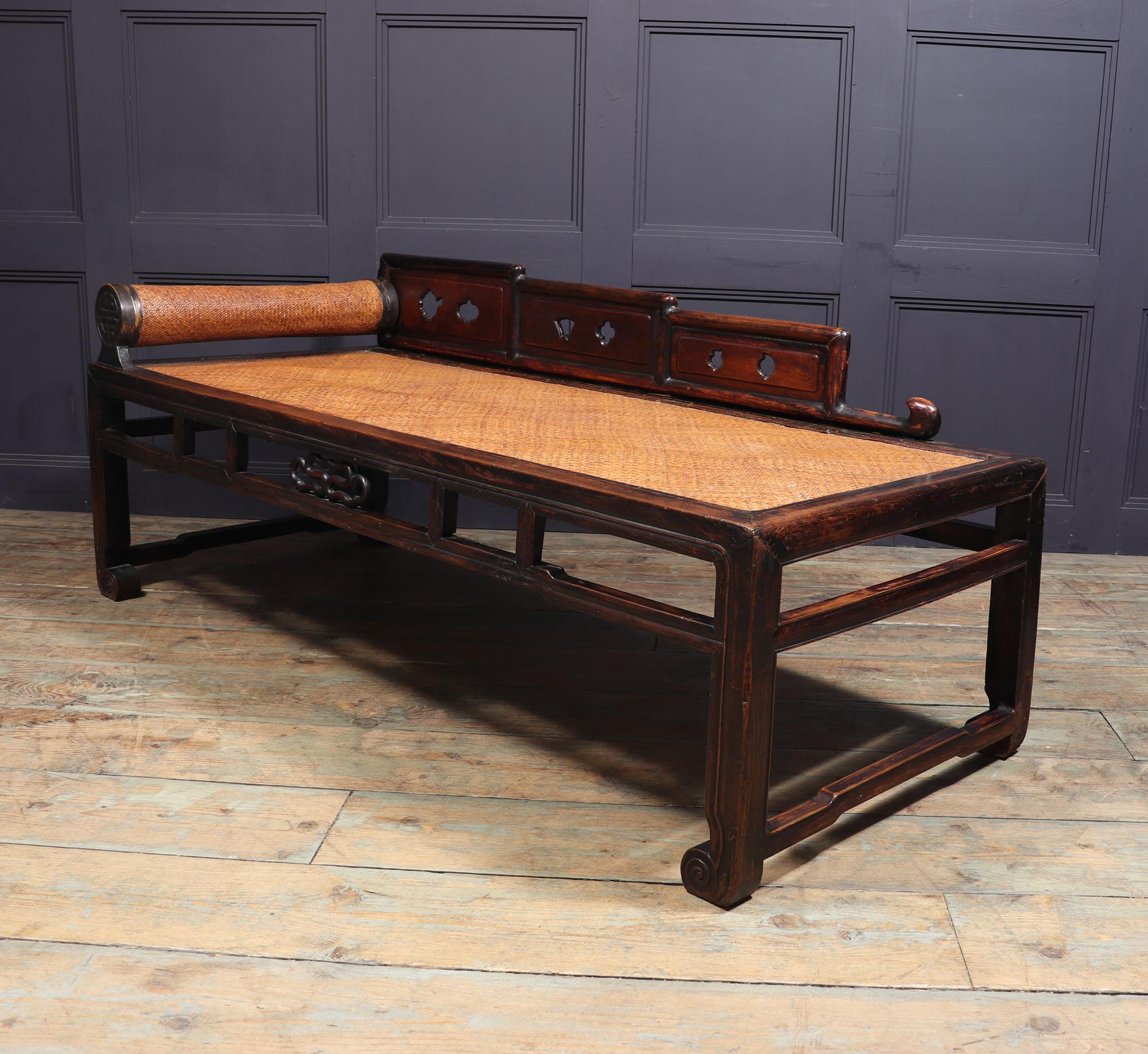 Antique Chinese Hardwood Daybed, C1820 8