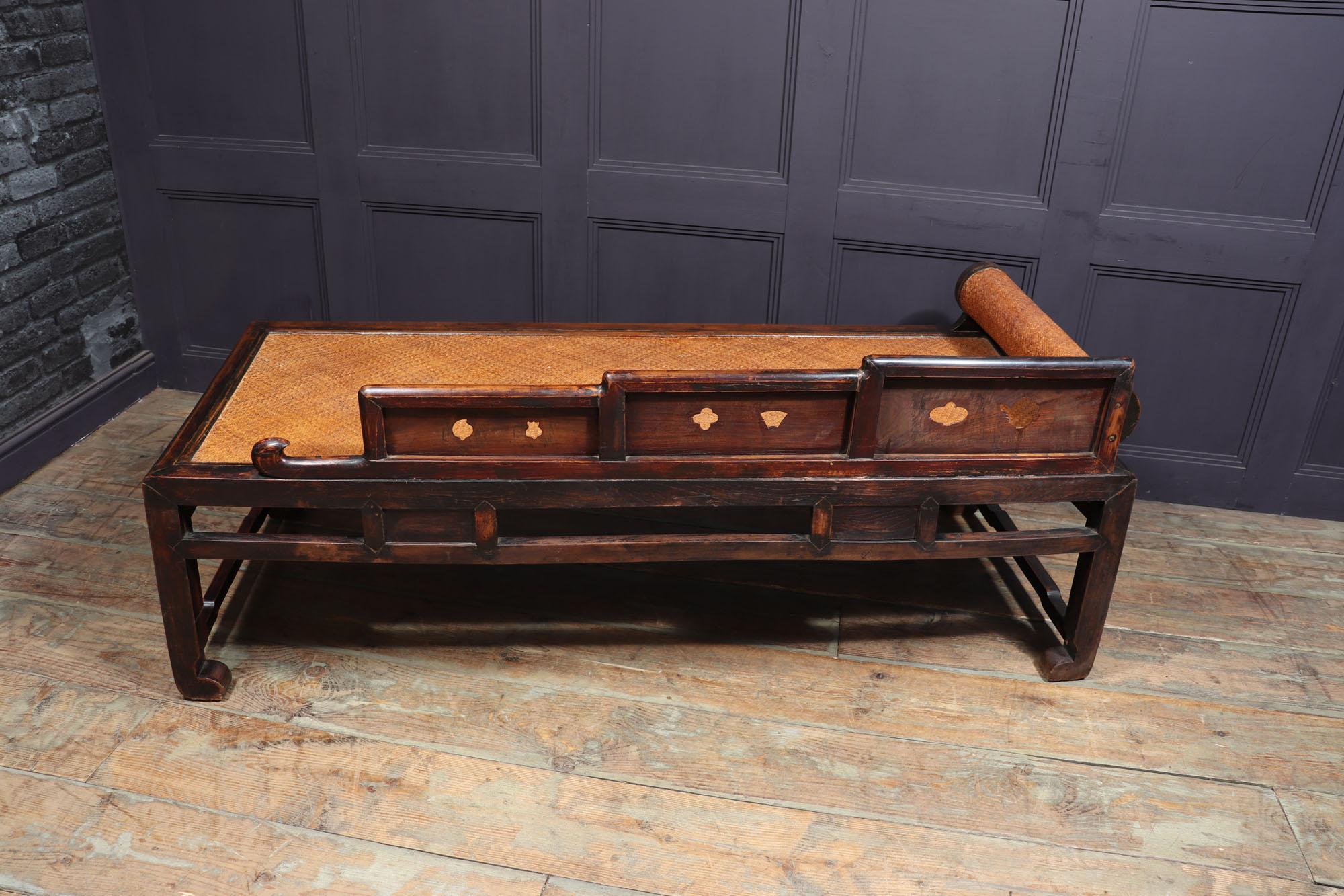 Antique Chinese Hardwood Daybed, C1820 9