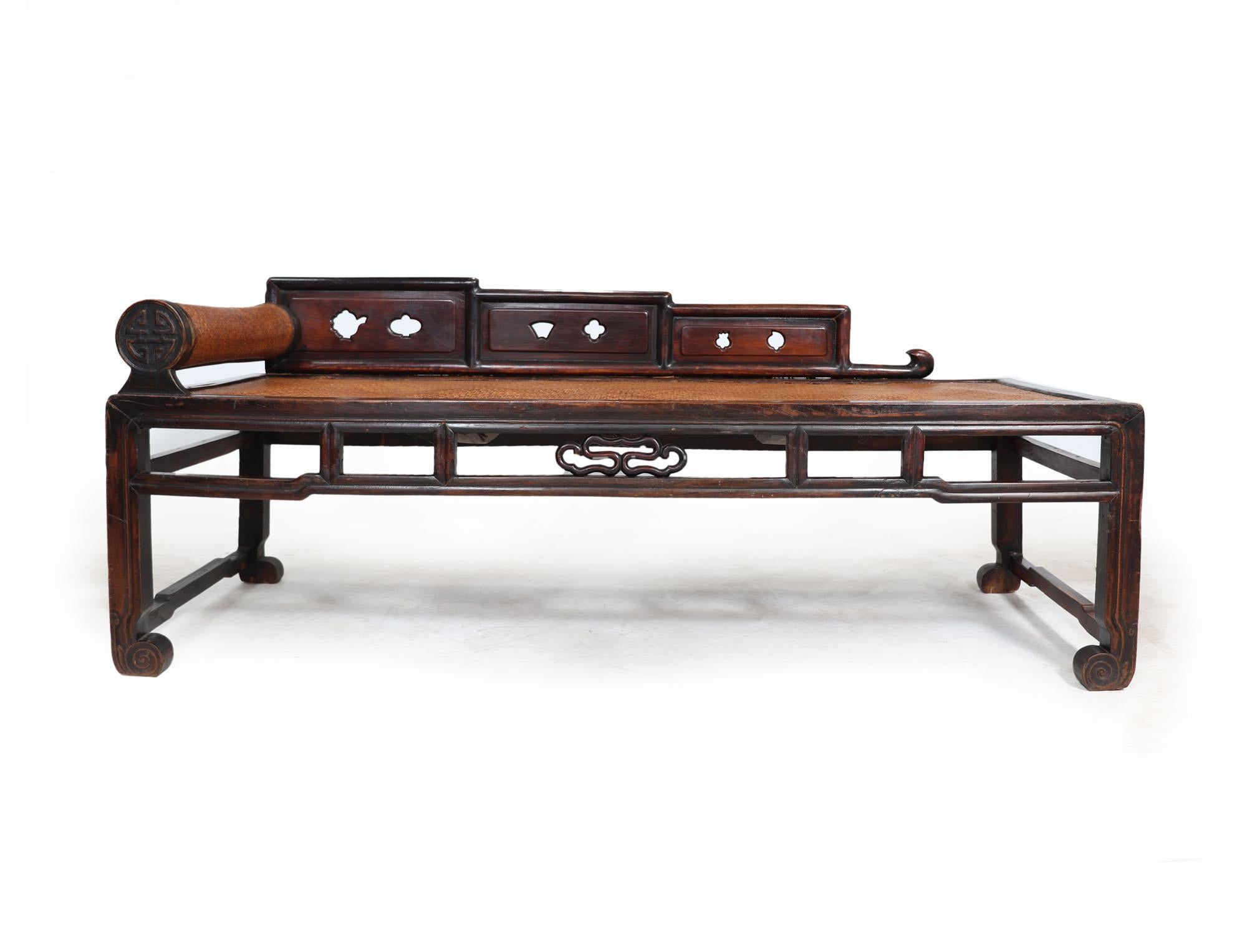 Early 19th Century Antique Chinese Hardwood Daybed, C1820