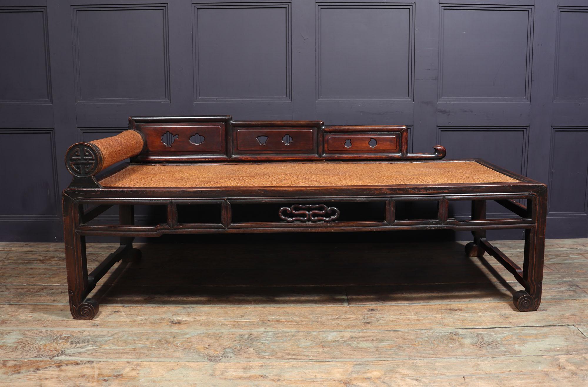 Antique Chinese Hardwood Daybed, C1820 3
