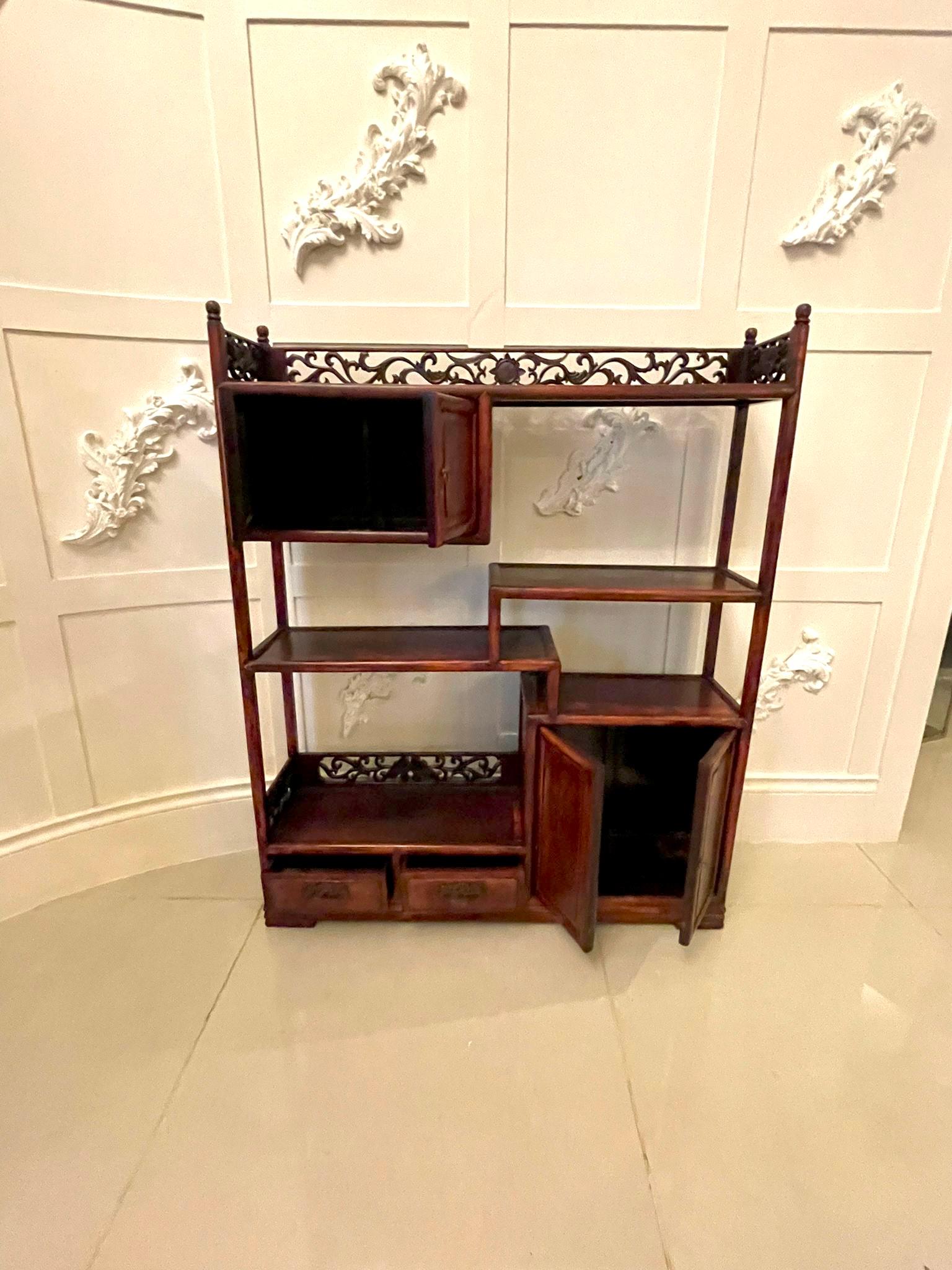 Antique Chinese Hardwood Display Cabinet For Sale 4