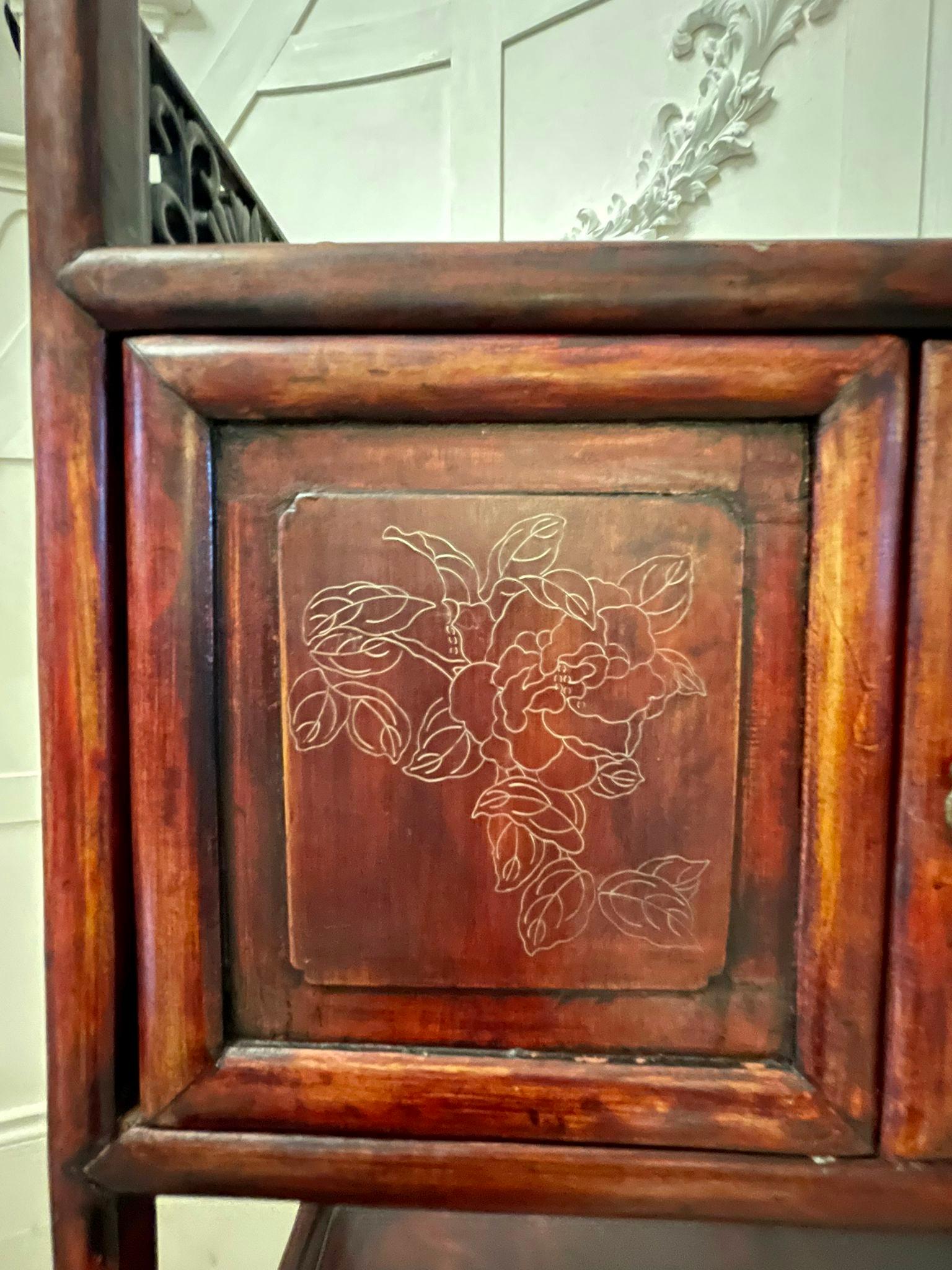 Unknown Antique Chinese Hardwood Display Cabinet For Sale