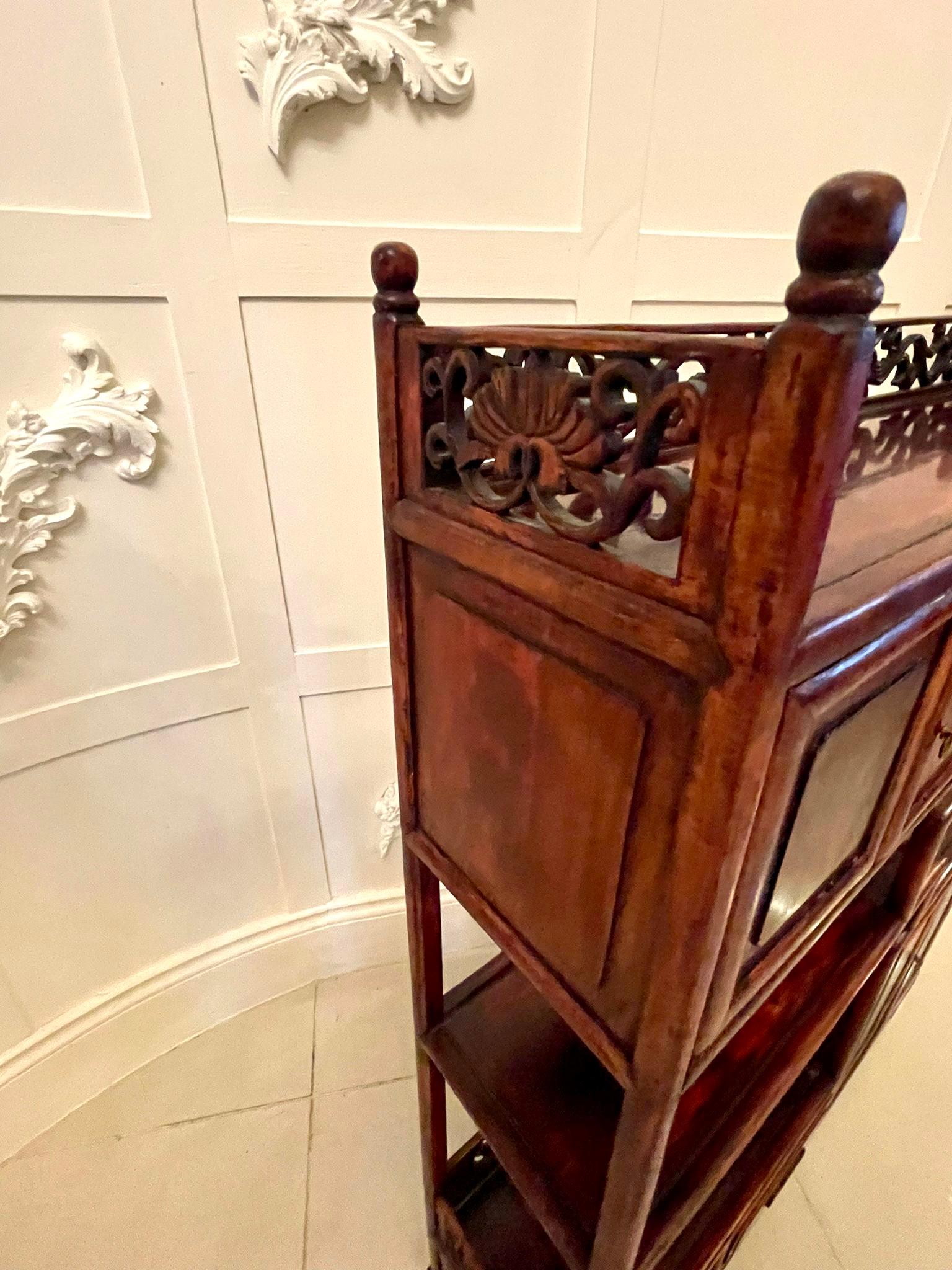 Antique Chinese Hardwood Display Cabinet For Sale 1