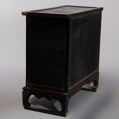 Antique Chinese Hardwood Tea Cabinet with Brass Hardware, 19th Century