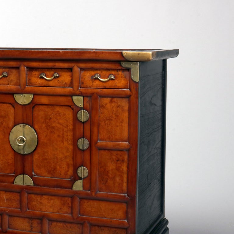 Antique Chinese Hardwood Tea with Brass Hardware, 19th Century