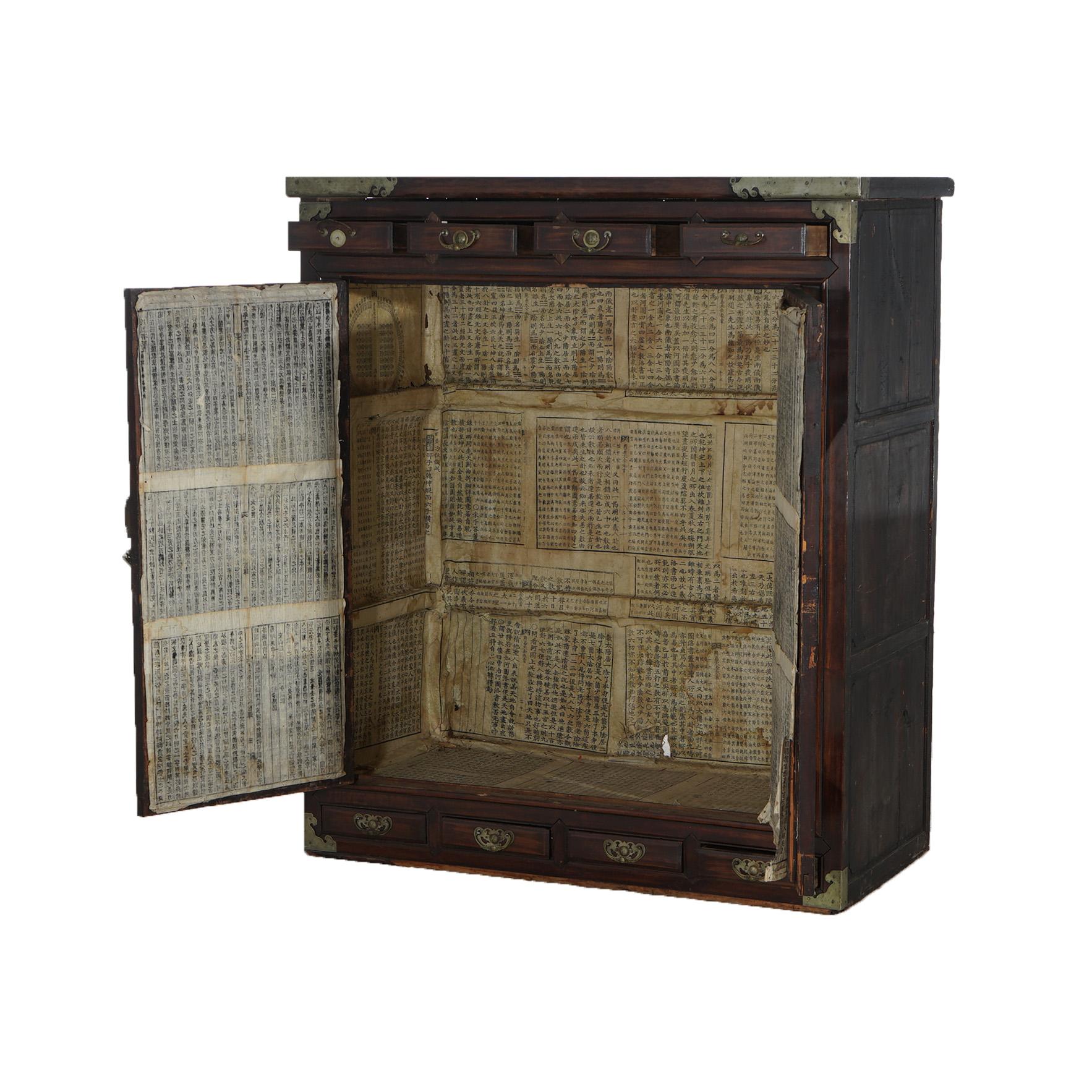 Antique Chinese Hardwood Wedding Cabinet with Mother of Pearl Inlay 19thC For Sale 4