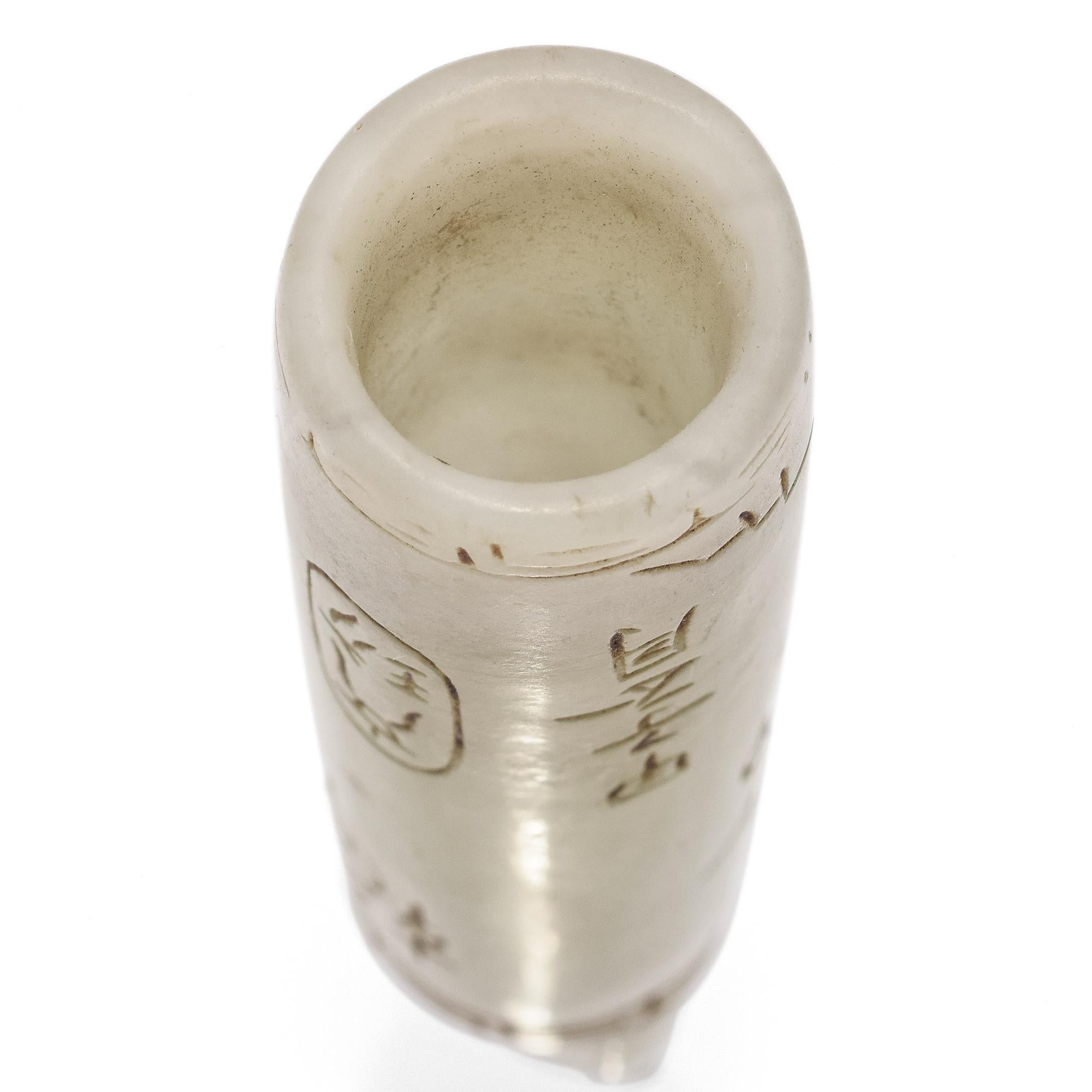 Women's Antique East Asian Jade Carved Amulet Pendant For Sale